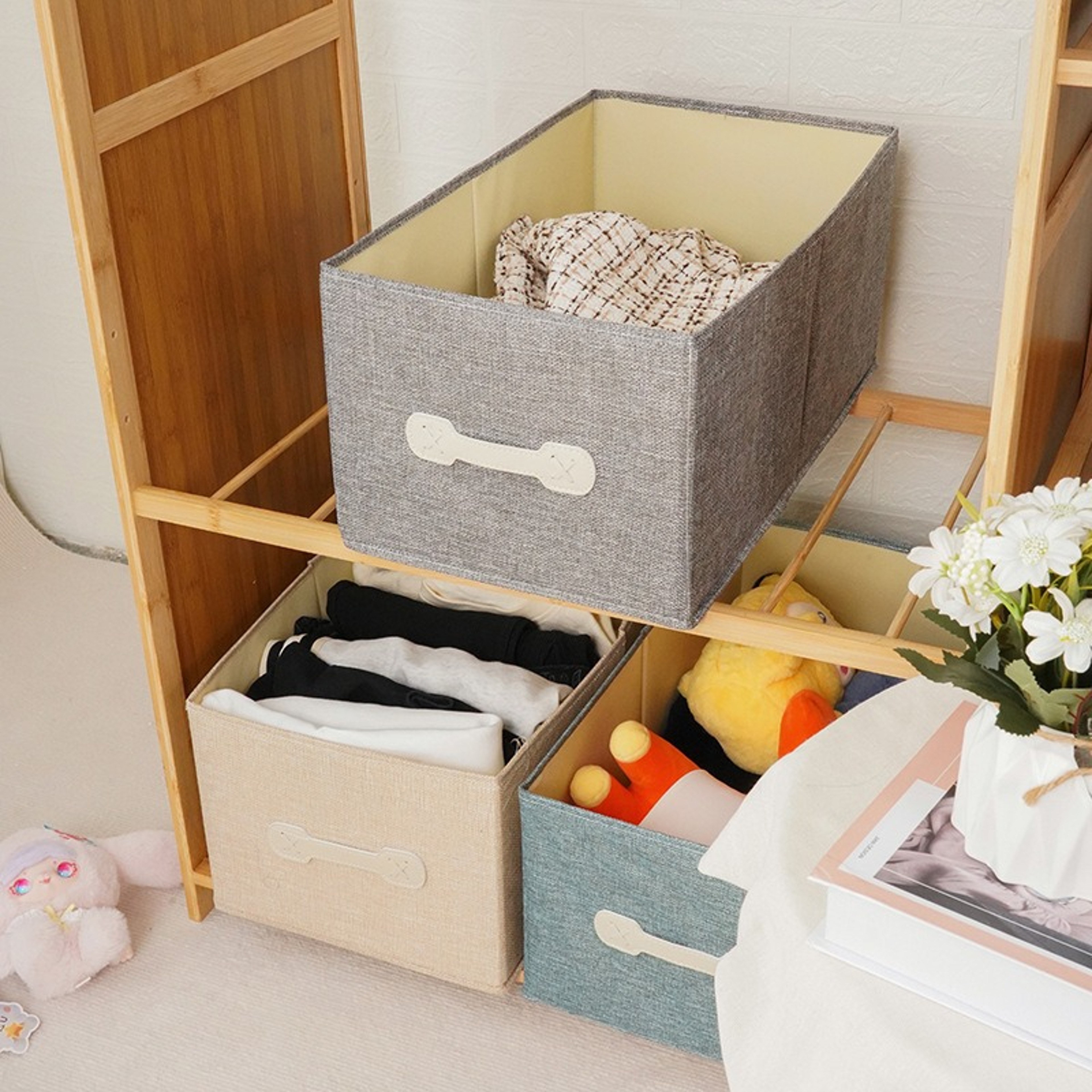 Folding Storage Basket Household Clothes And Pants Storage Box Drawer Style Clothing Organizing Box 2
