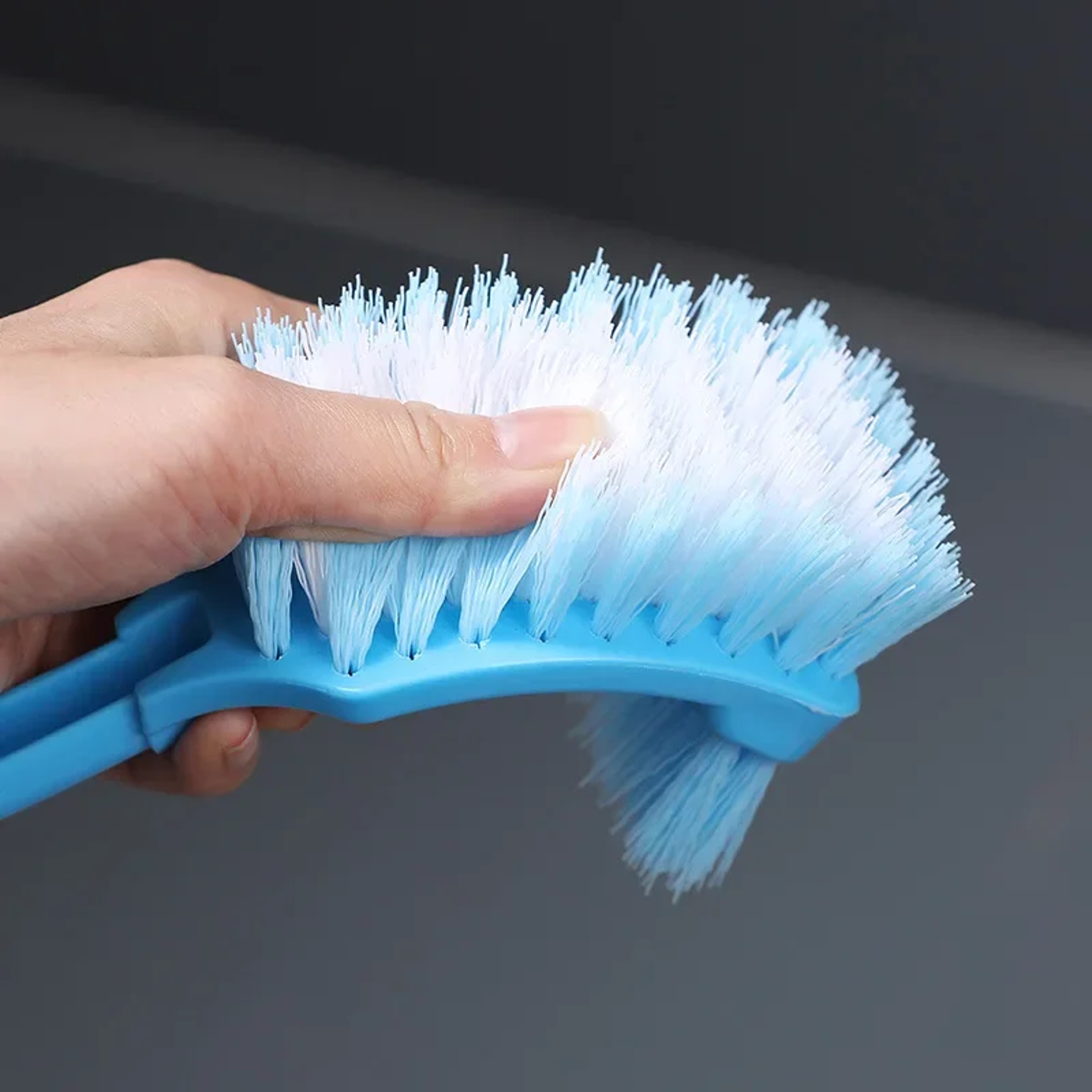 Long Handle Corner Brush Soft Hair Double Head Toilet Cleaner Plastic Curved Bathroom Brush – view 5