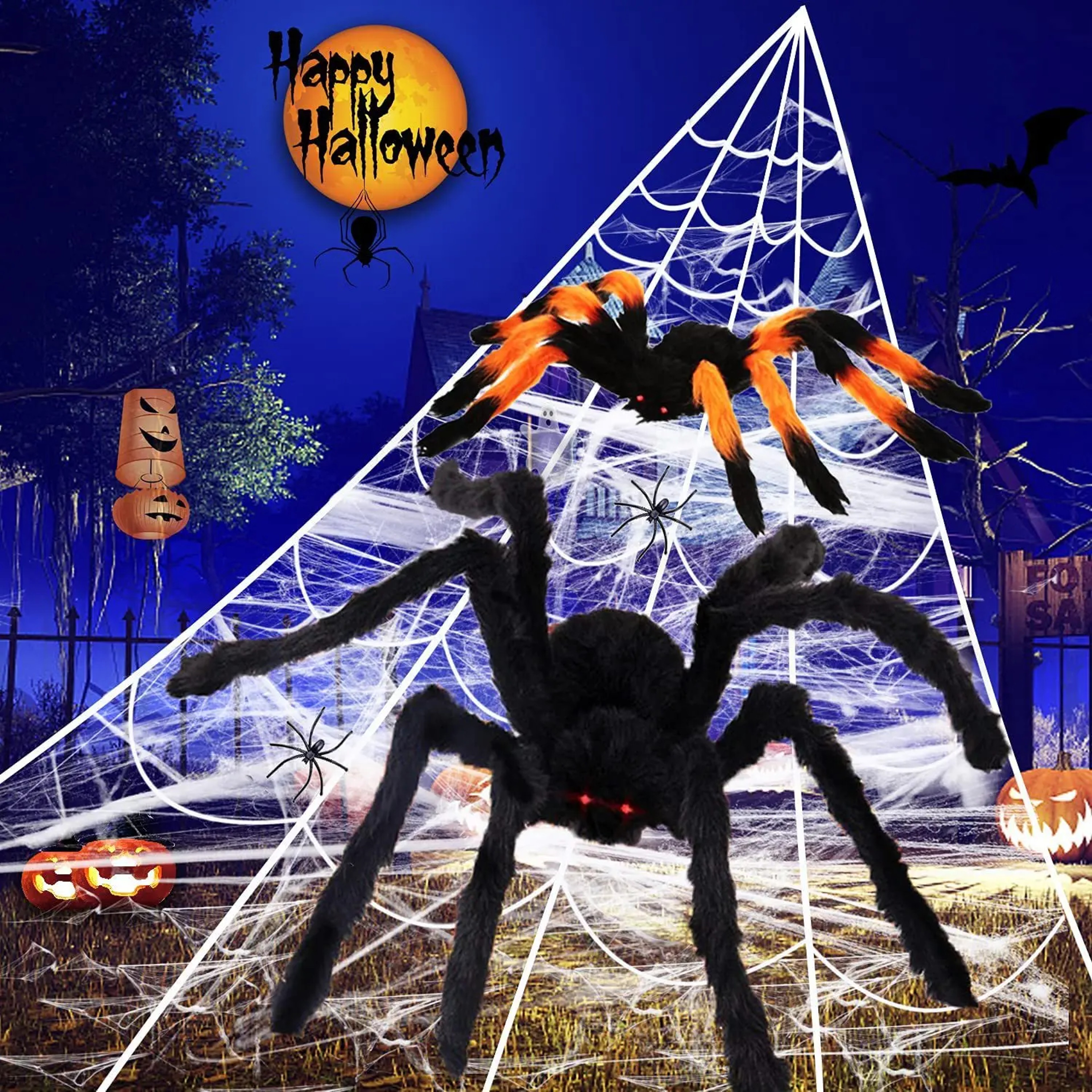 Giant Plush Spider Wire Plush Black And Multicolour Style For Party Or Halloween Decoration 5