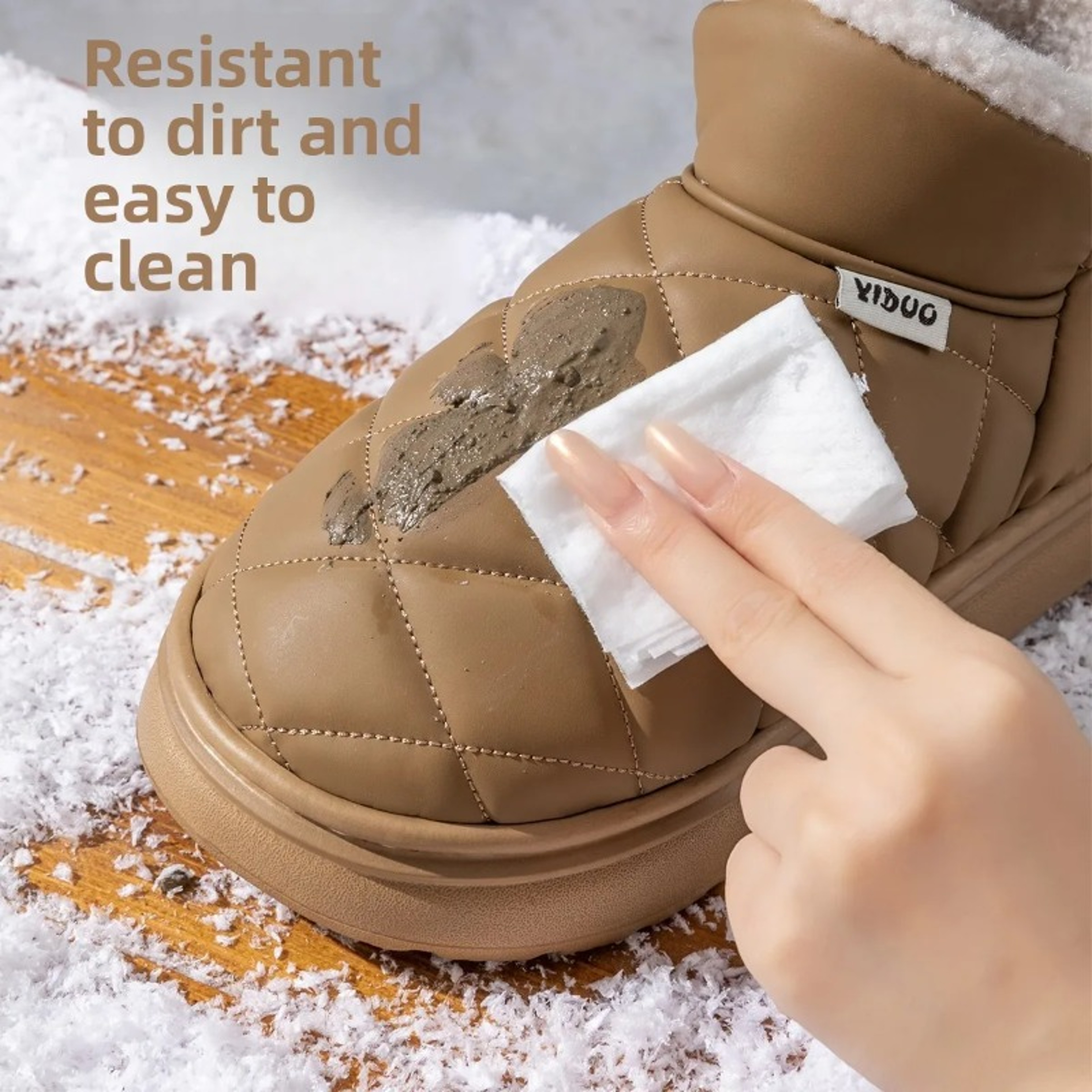 Slip Resistant Waterproof Winter Snow Boots for Women with Fur Lining and Outdoor Traction Sole – view 6