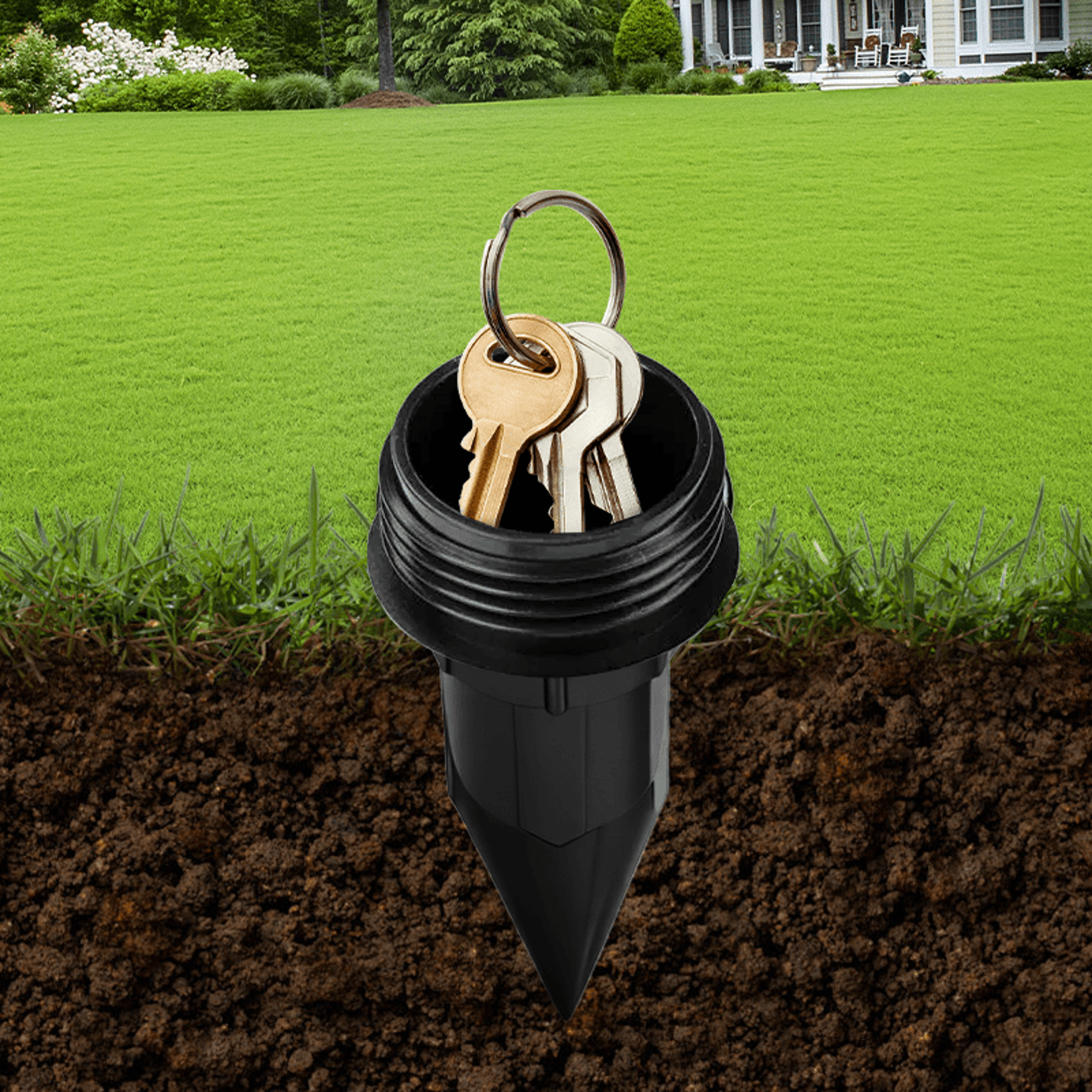 Outdoor Garden Key Safe Realistic Underground Watering Can Key Hider No Battery Needed Durable Plas 2