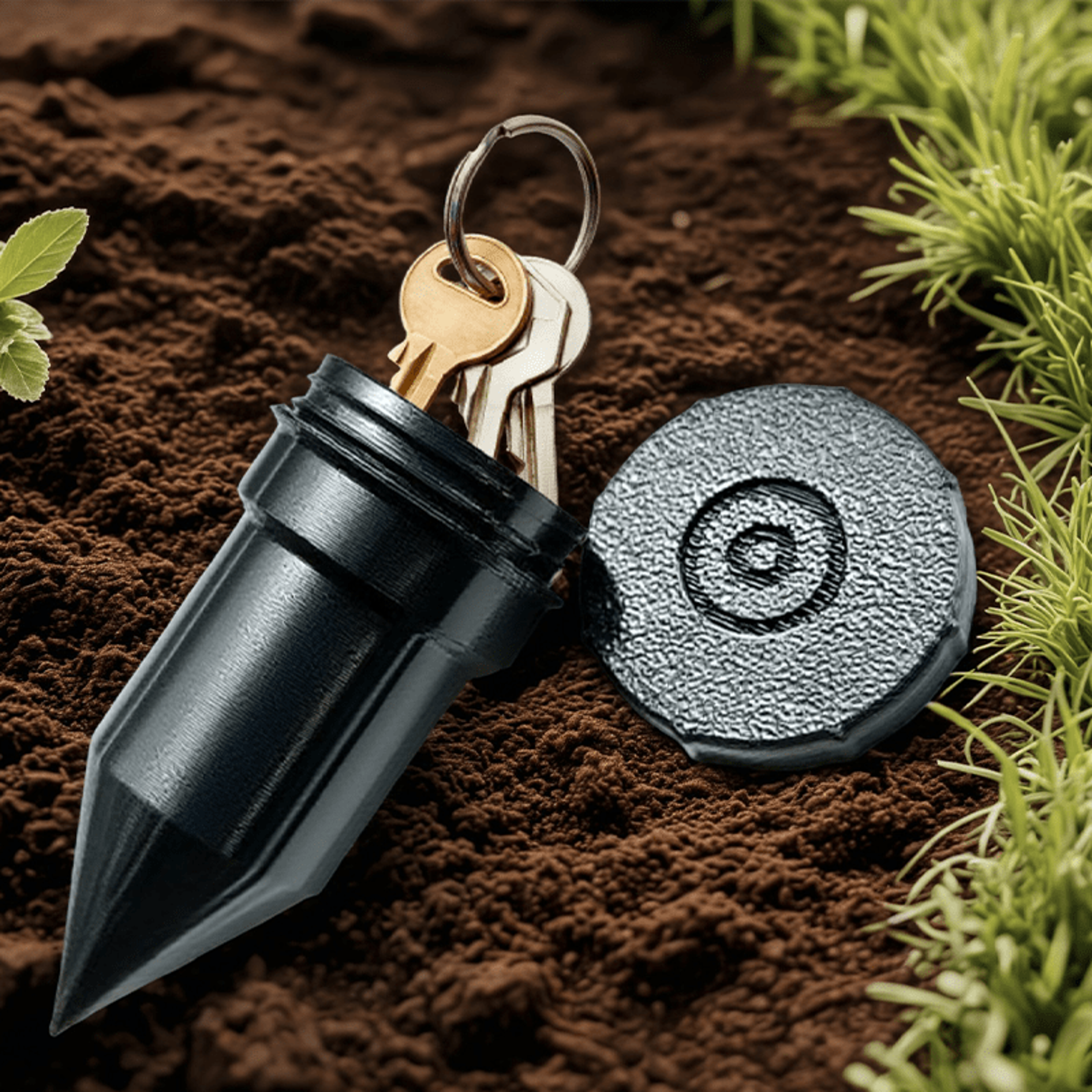 Outdoor Garden Key Safe Realistic Underground Watering Can Key Hider No Battery Needed Durable Plas 3