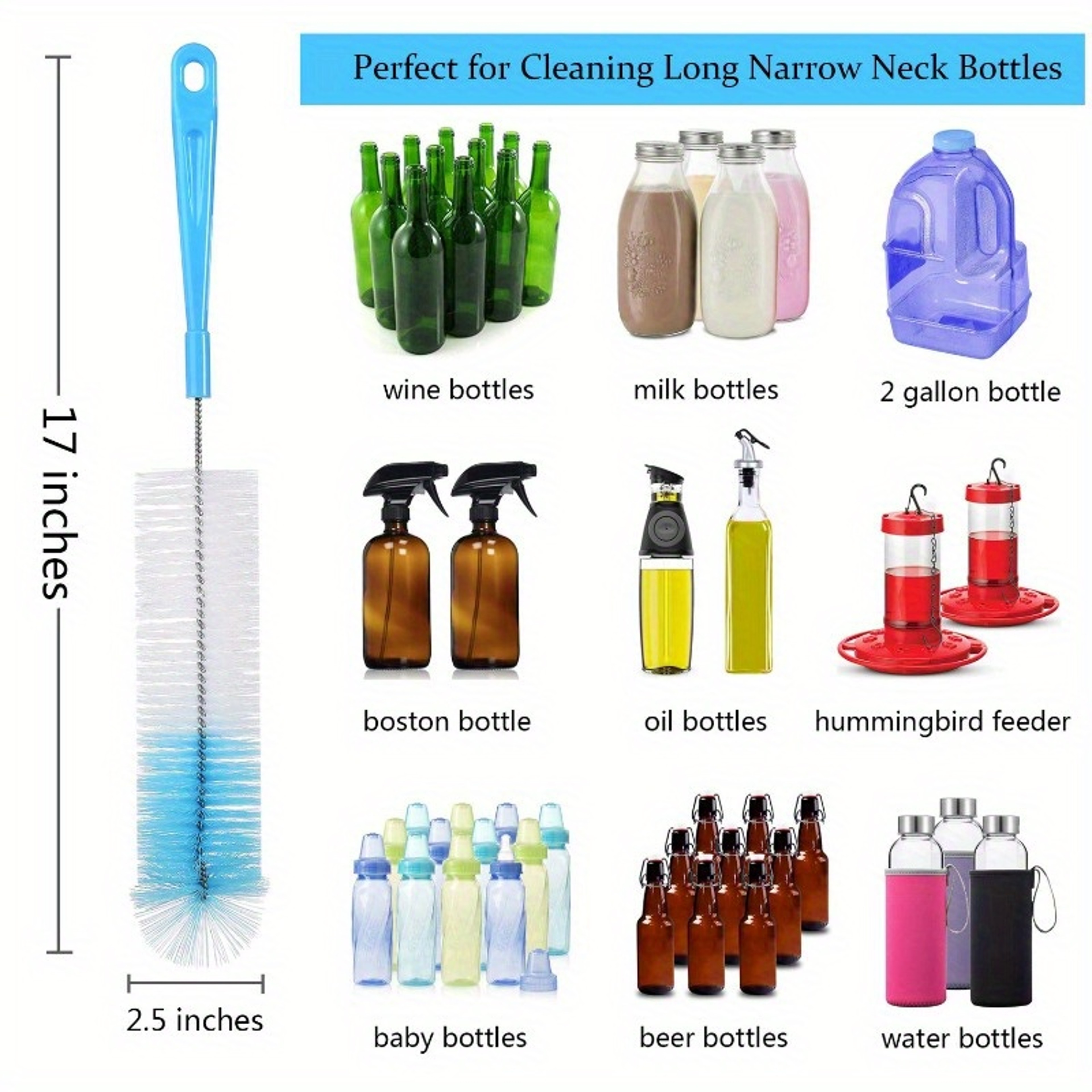 Bottle Cleaning Brushes LongHandled Cleaner For Thermoses Beer Bottles Sports Bottles And Kettle St 2