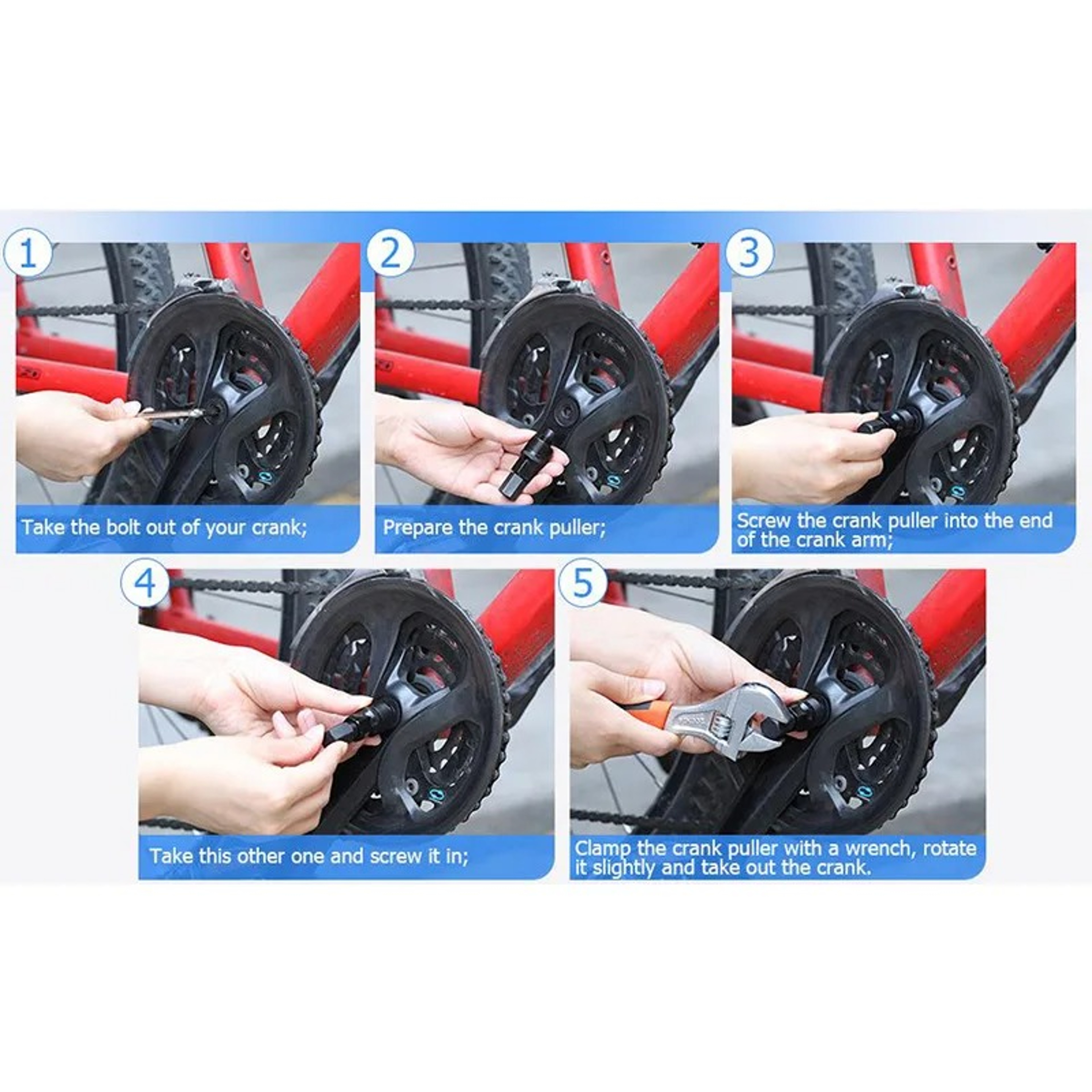 Bicycle Crank Arm Puller Crankset Remover Extractor Bike Tools Carbon Steel Mountain Repair Tool 2
