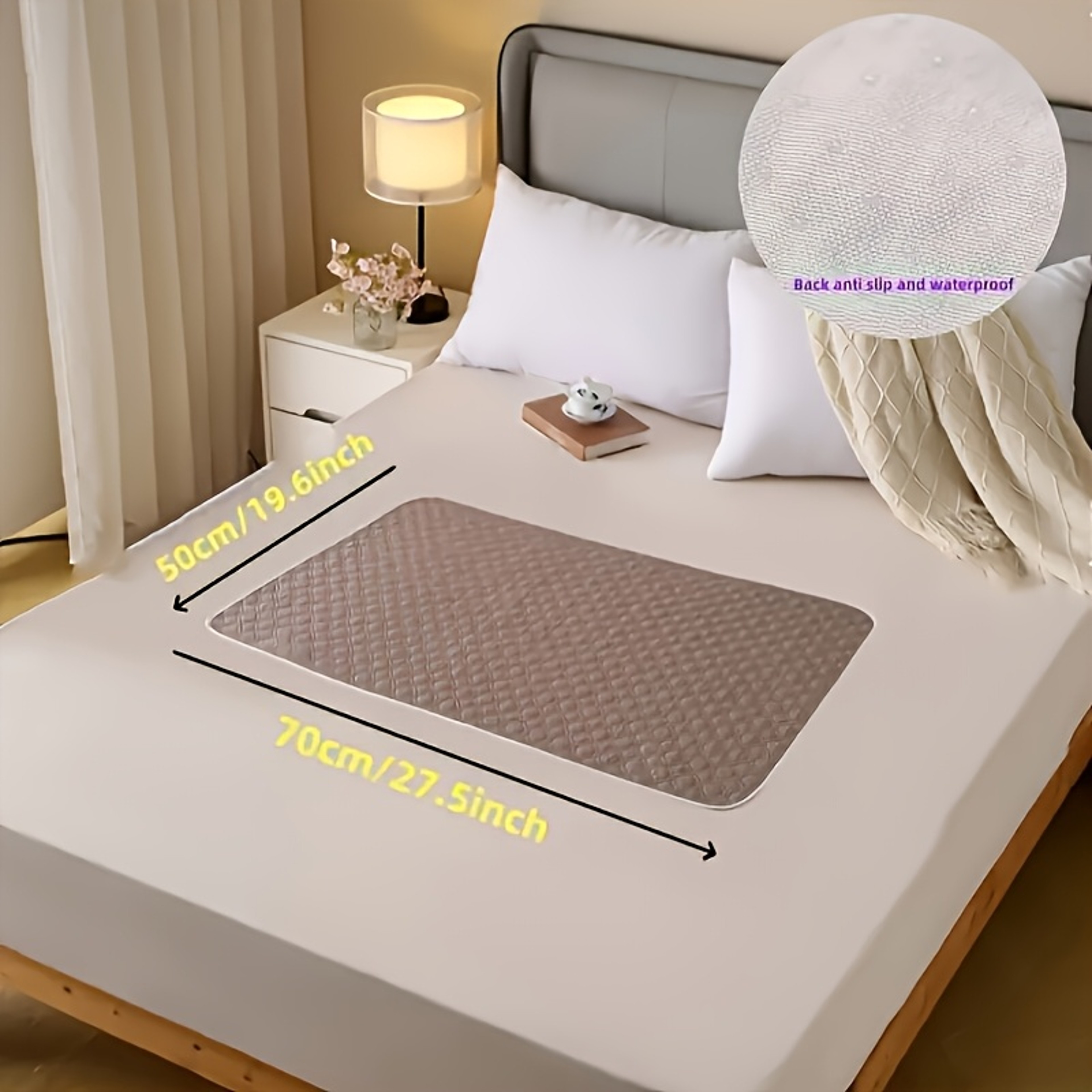 LeakProof Washable Incontinence Pad  Counterslip NonWoven Fabric Bed Mat For Seniors Pets Menstruat 6