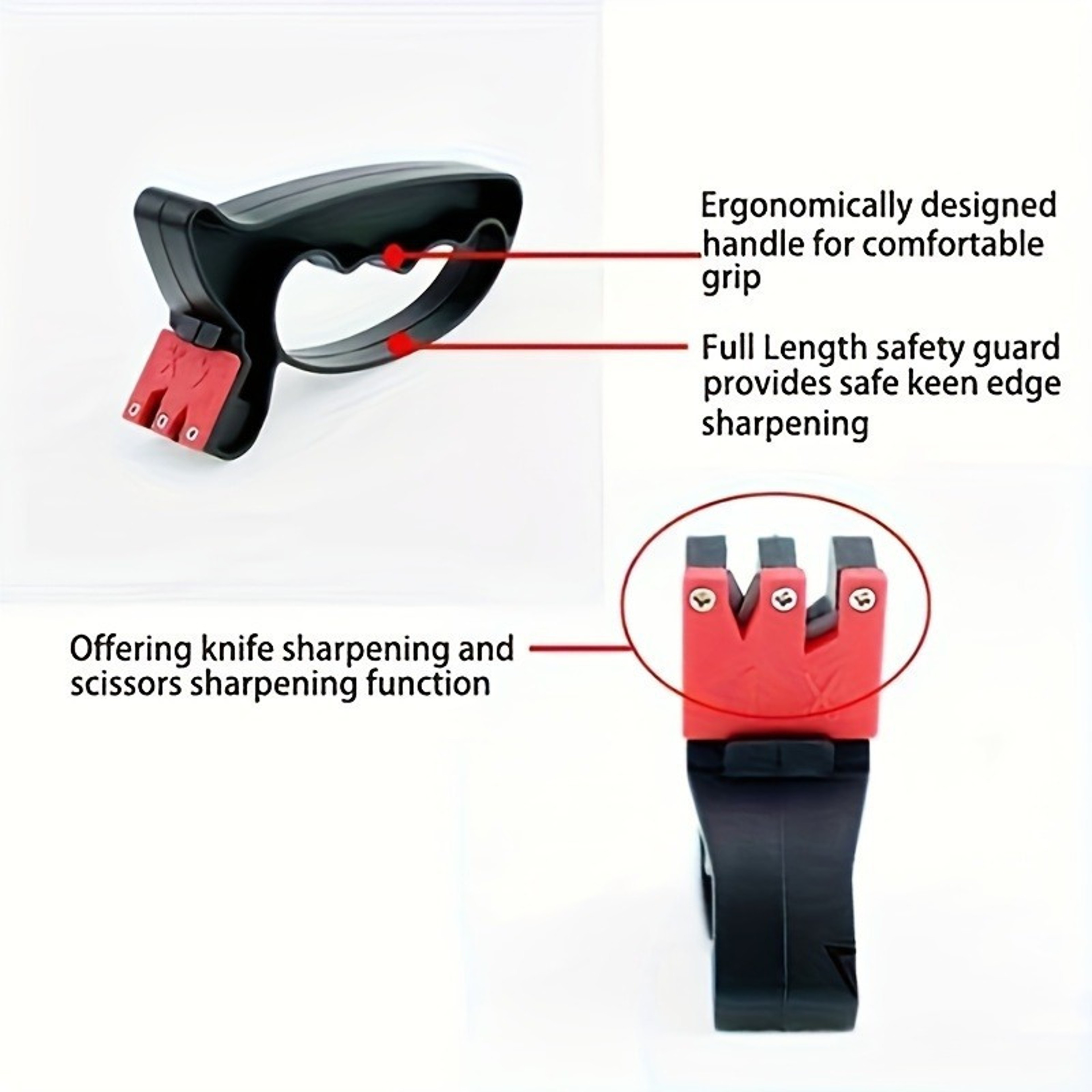 VGrind Knife And Scissors Sharpener Lightweight Ergonomic MultiFunction Tool RightHanded With Manua 1