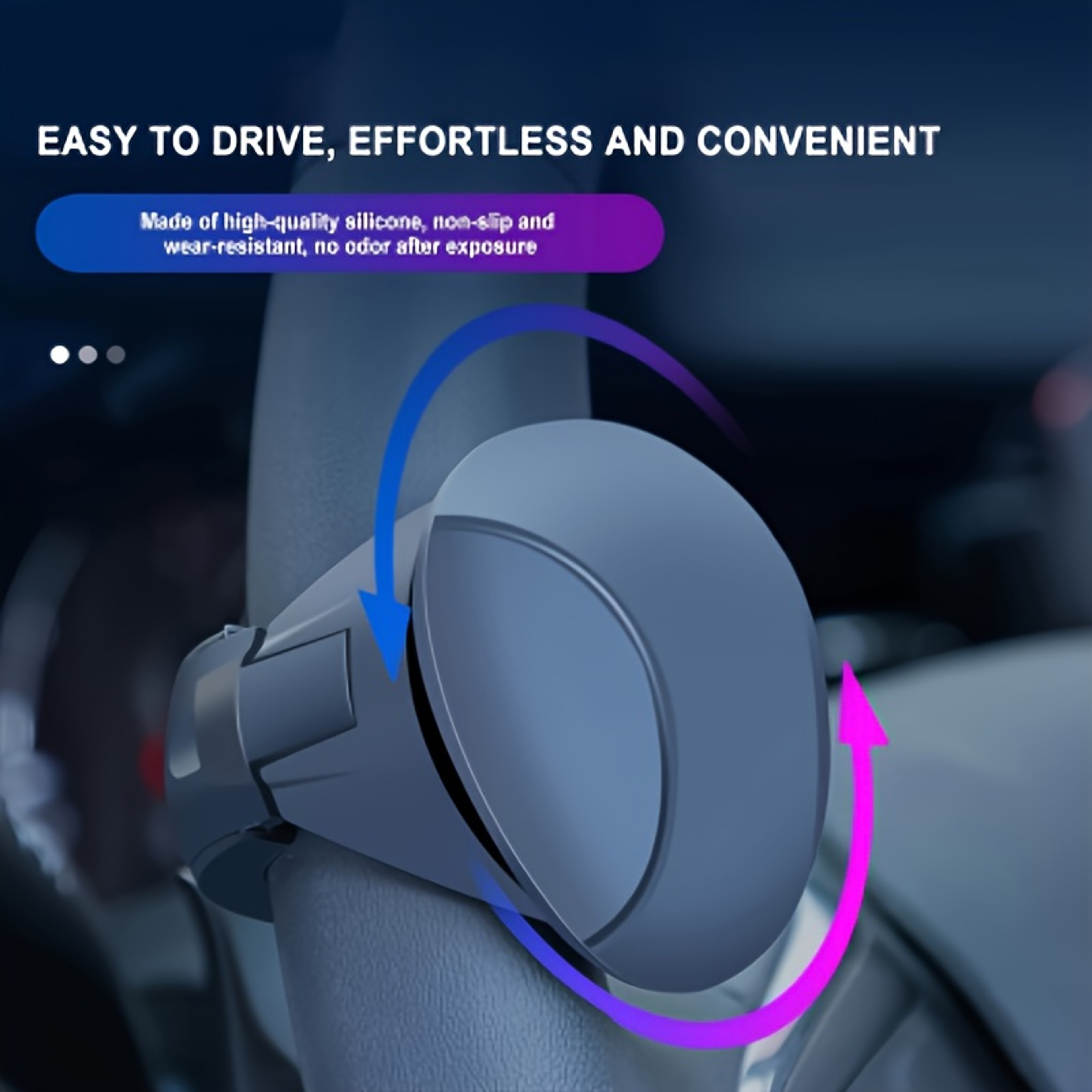 NonSlip EasyGrip Silicone Steering Wheel Knob With Builtin Metal Bearing And Smooth Rotation 1