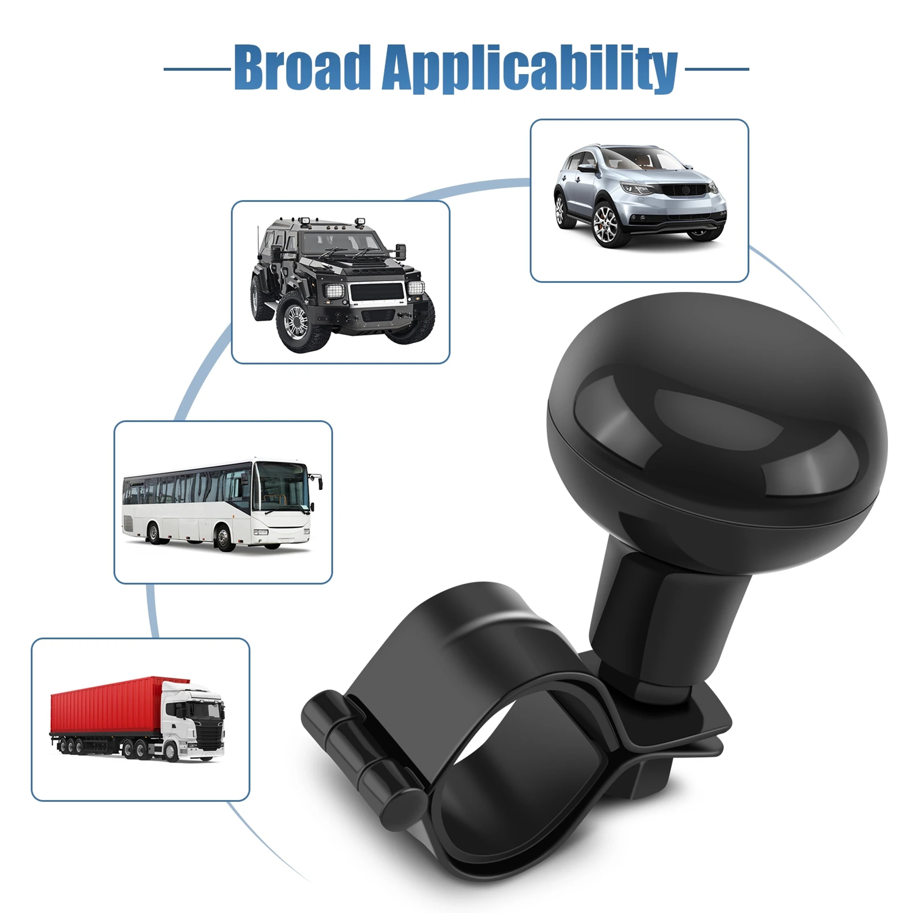 Black Universal Car Steering Wheel Knob Heavy Duty Spinner Handle Ball Hot Sale Durable Accessories – view 5