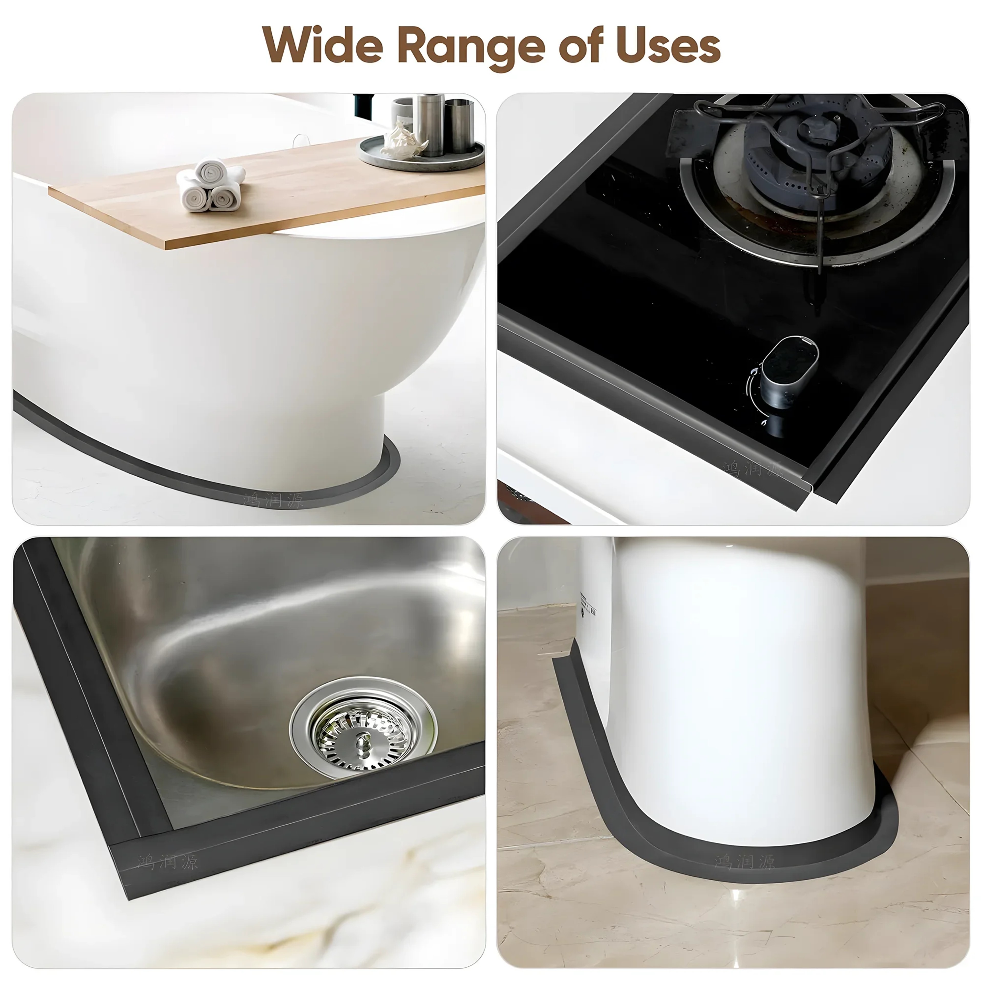 Self Adhesive PVC Waterproof Sealing Tape Strips Bathroom Shower Wall Sticker Mold Proof Kitchen Sink Caulk Strip – view 6