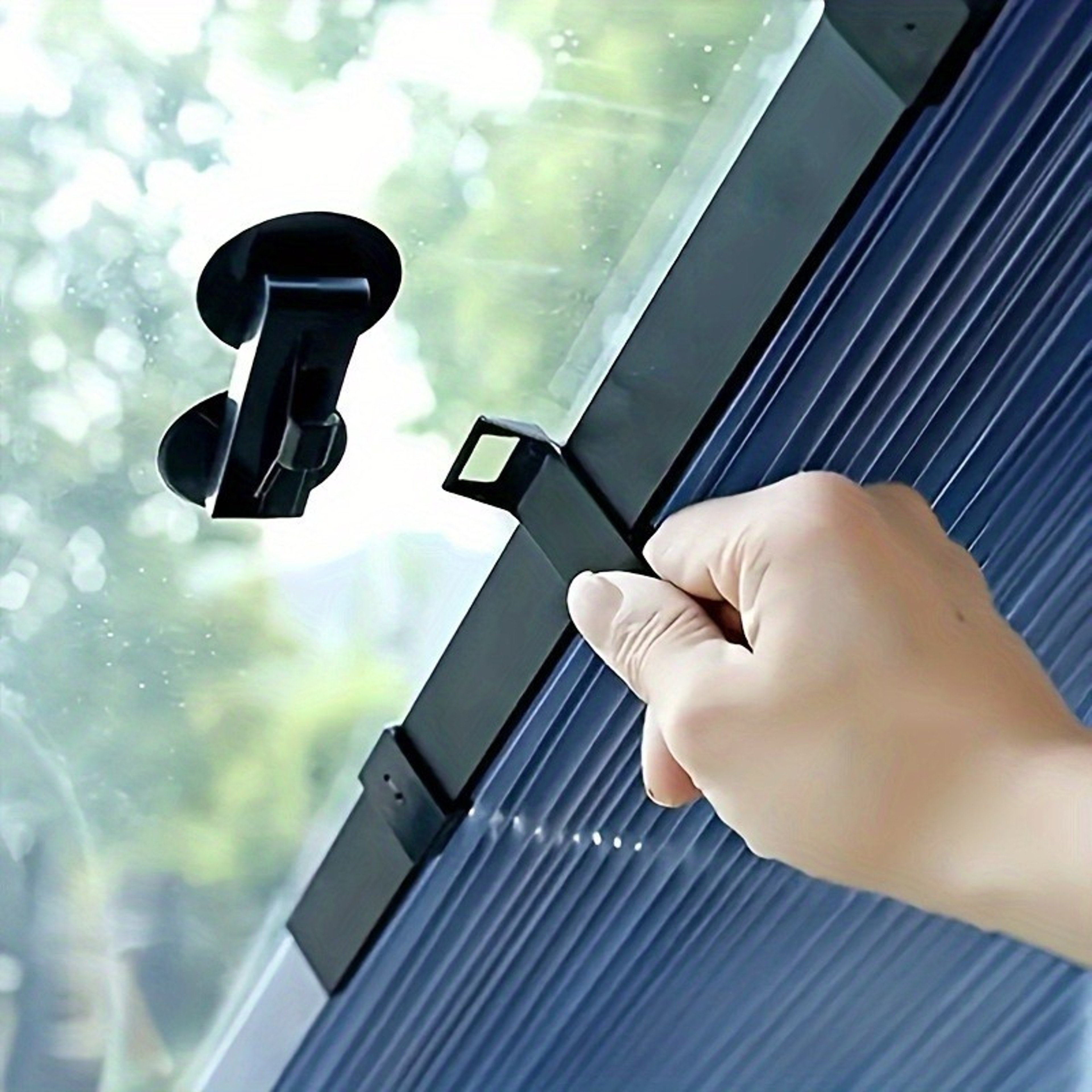 Automatic Retractable Car Sunshade Easy Install UV Protection Heat Insulation Adhesive Curtain 1