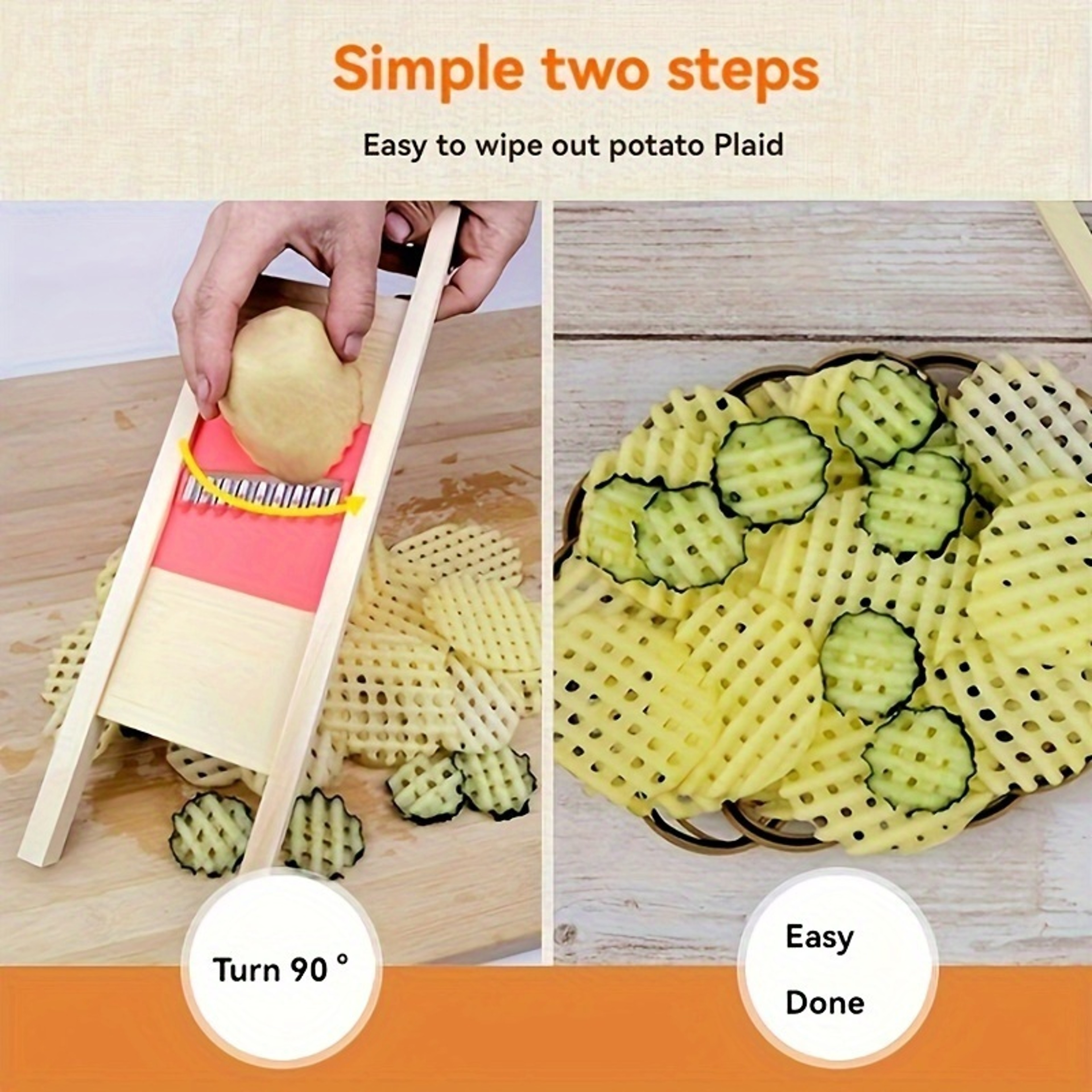 Potato Slicer Cut Potato Grid Knife Vegetable Cutter Wave Flower Knife Gadgets Accessories 5