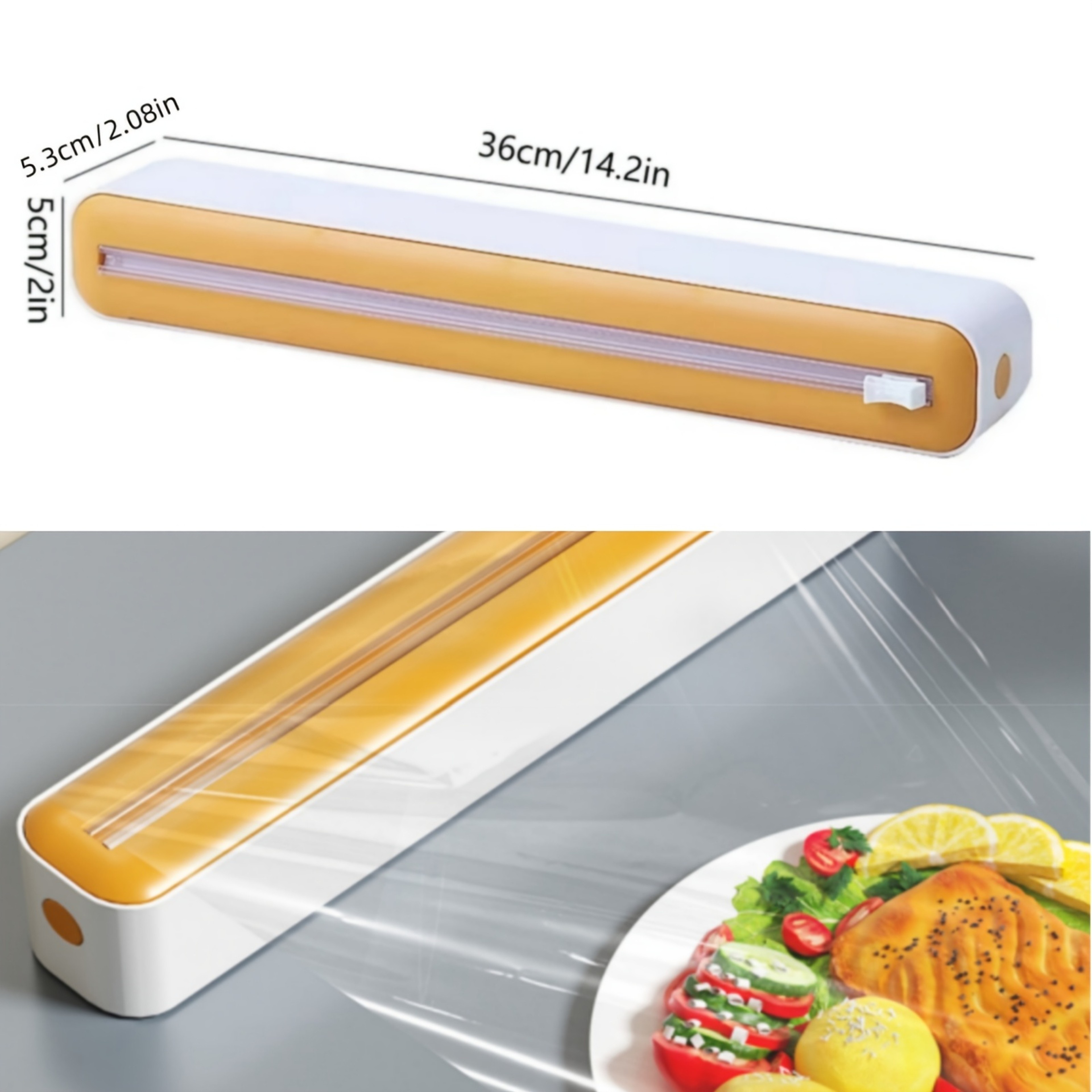 Durable Plastic Wrap And Foil Dispenser Slide Cutter And Suction Cup Base Kitchen Organizer For Hom 2