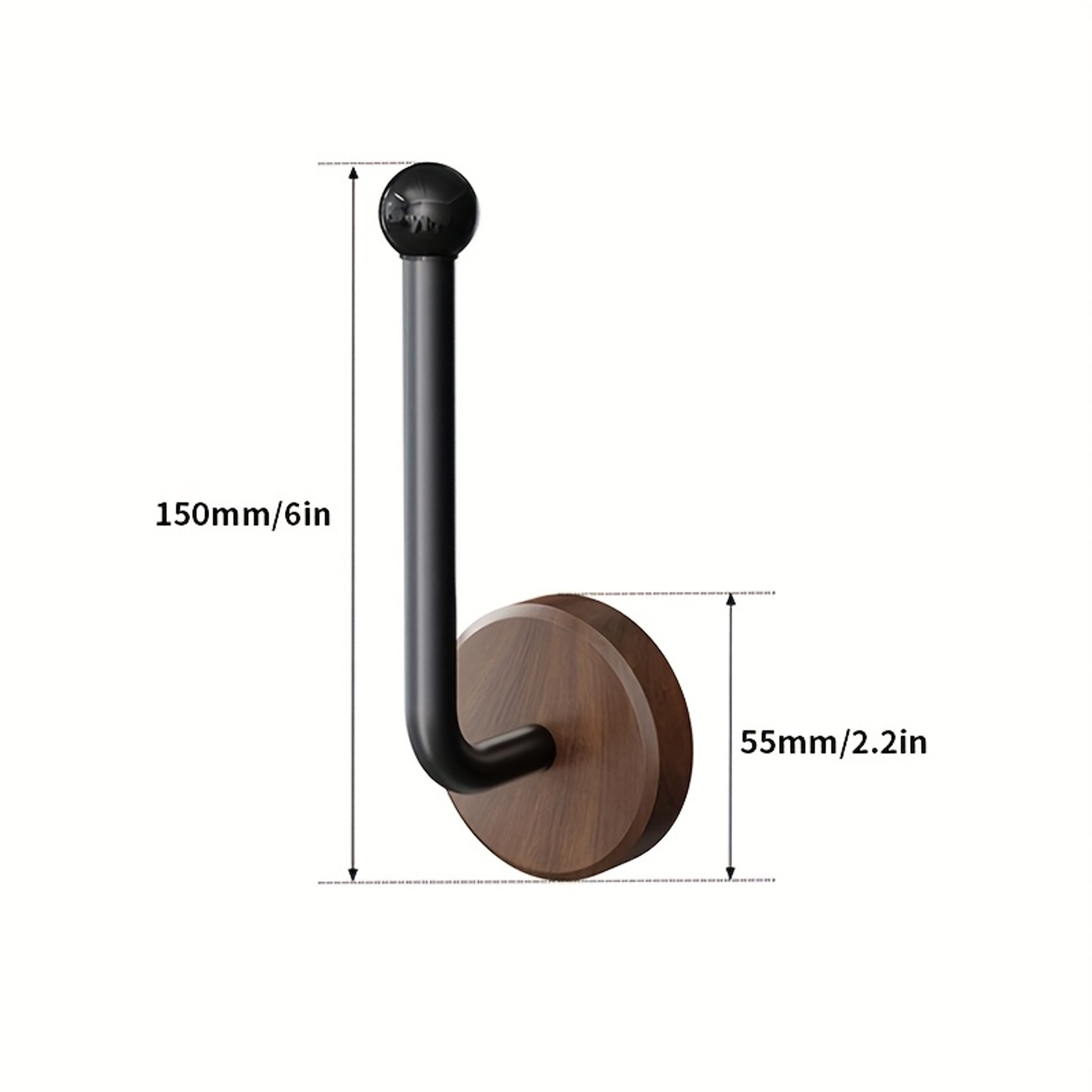 Modern NoDrill Curtain Holdbacks With FAS Walnut Wood Base  Heavy Duty Adhesive Panel Holders 3