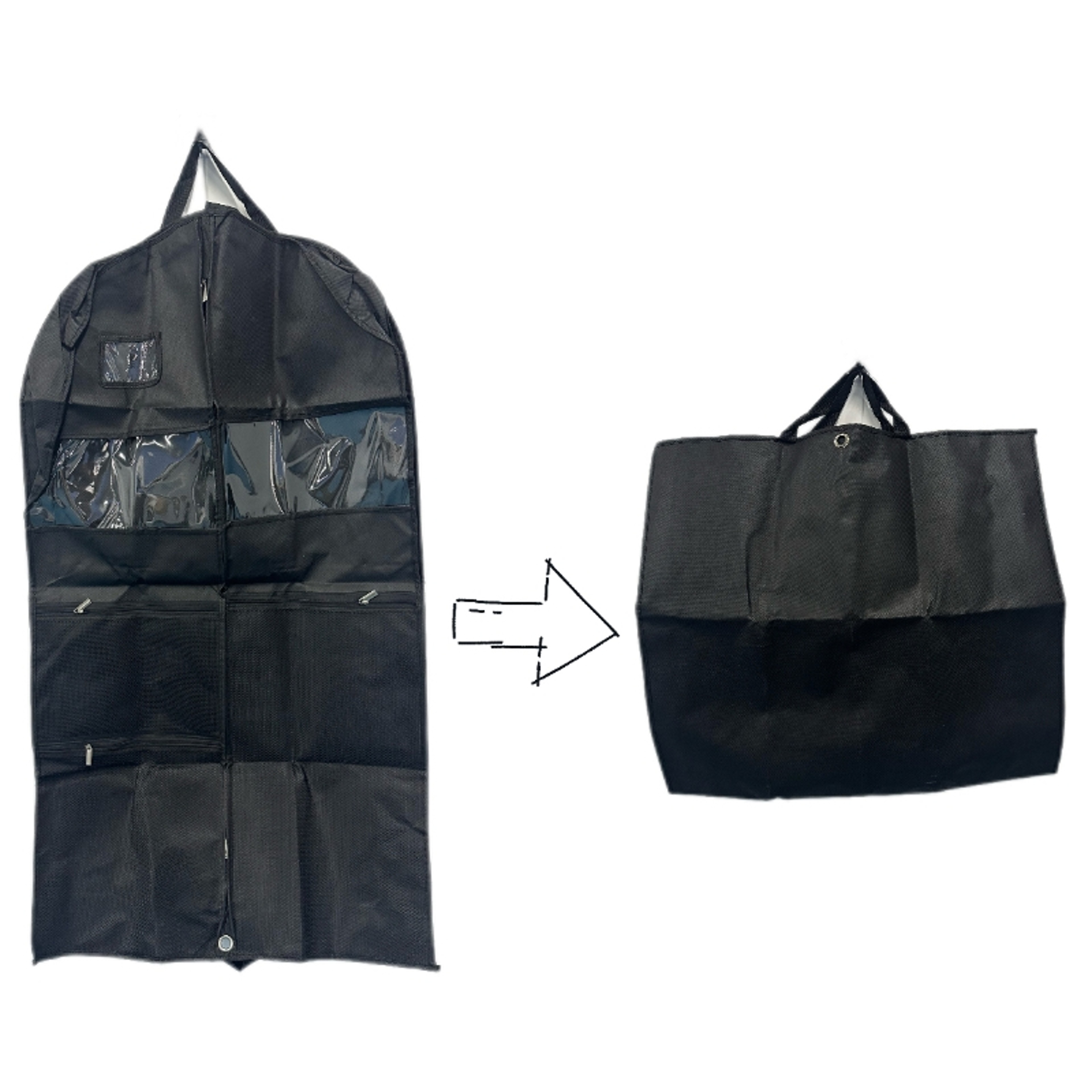 Travel Suit Bag with Zipper Closure – Hanging Clothes Storage Organizer for Shirts, Coats & Dresses – view 7