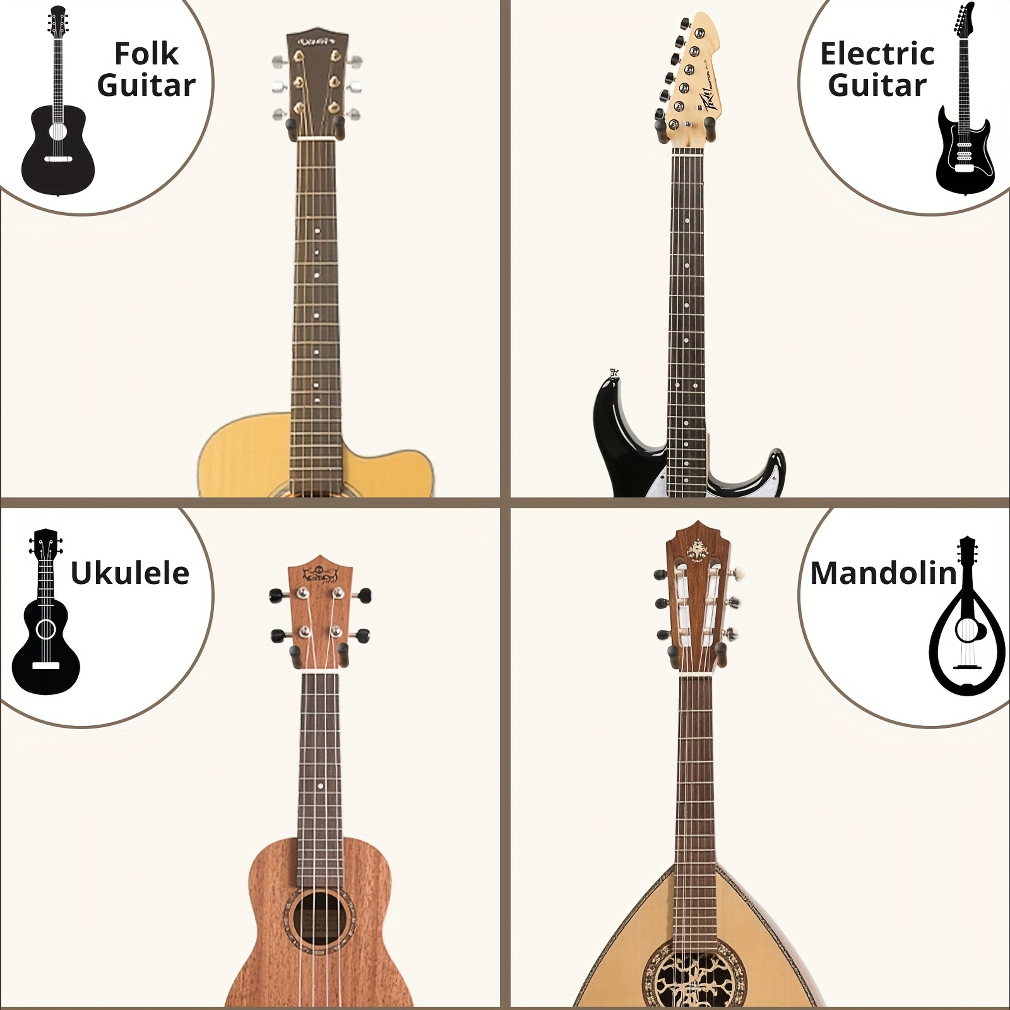 Premium Zebra Wood Guitar Wall Mount With Rotating Hooks  Universal Guitar Hanger For All Sizes 3