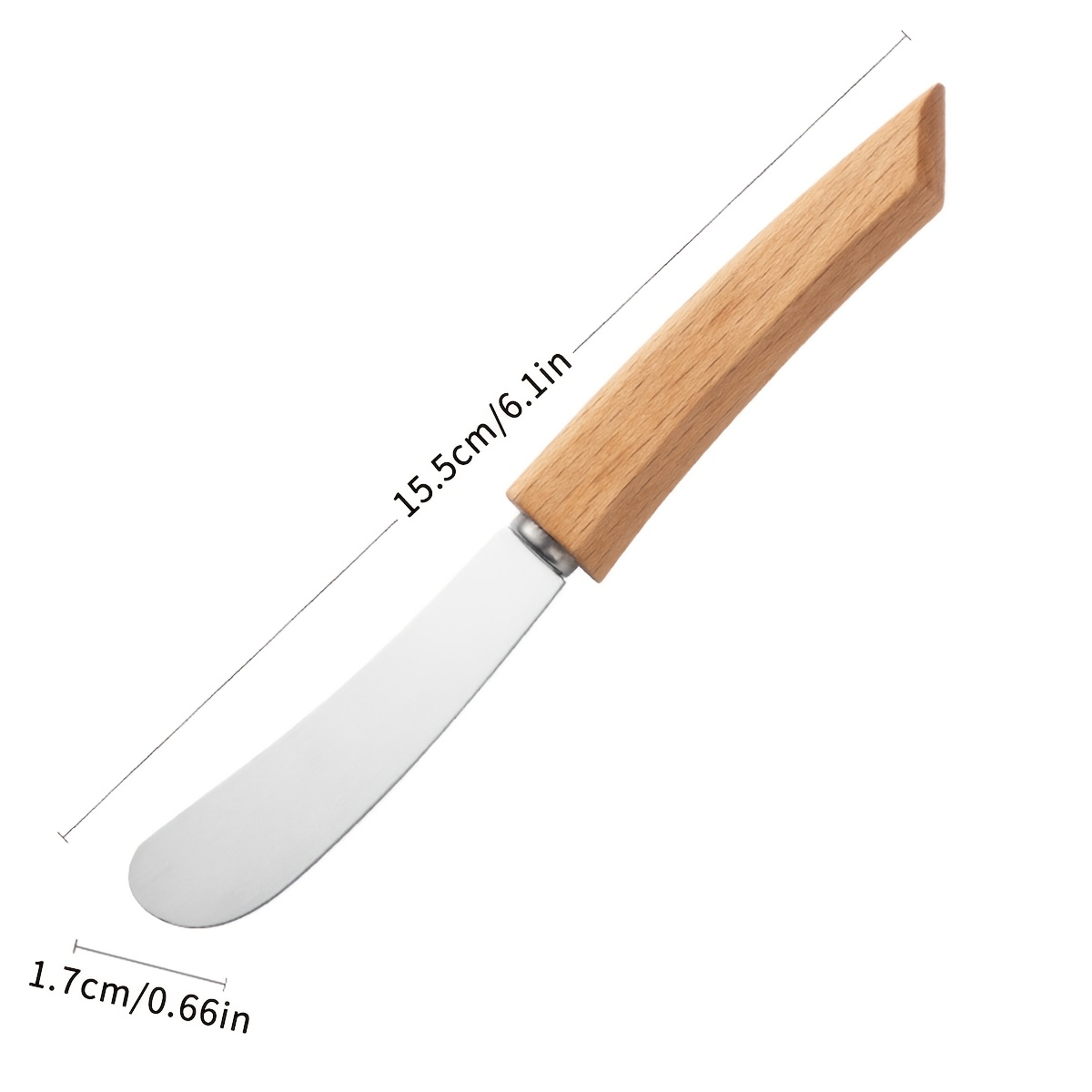 Stainless Steel Butter Knife With Wooden Long Handle  Perfect For Spreading Jam Butter And Pastry 3