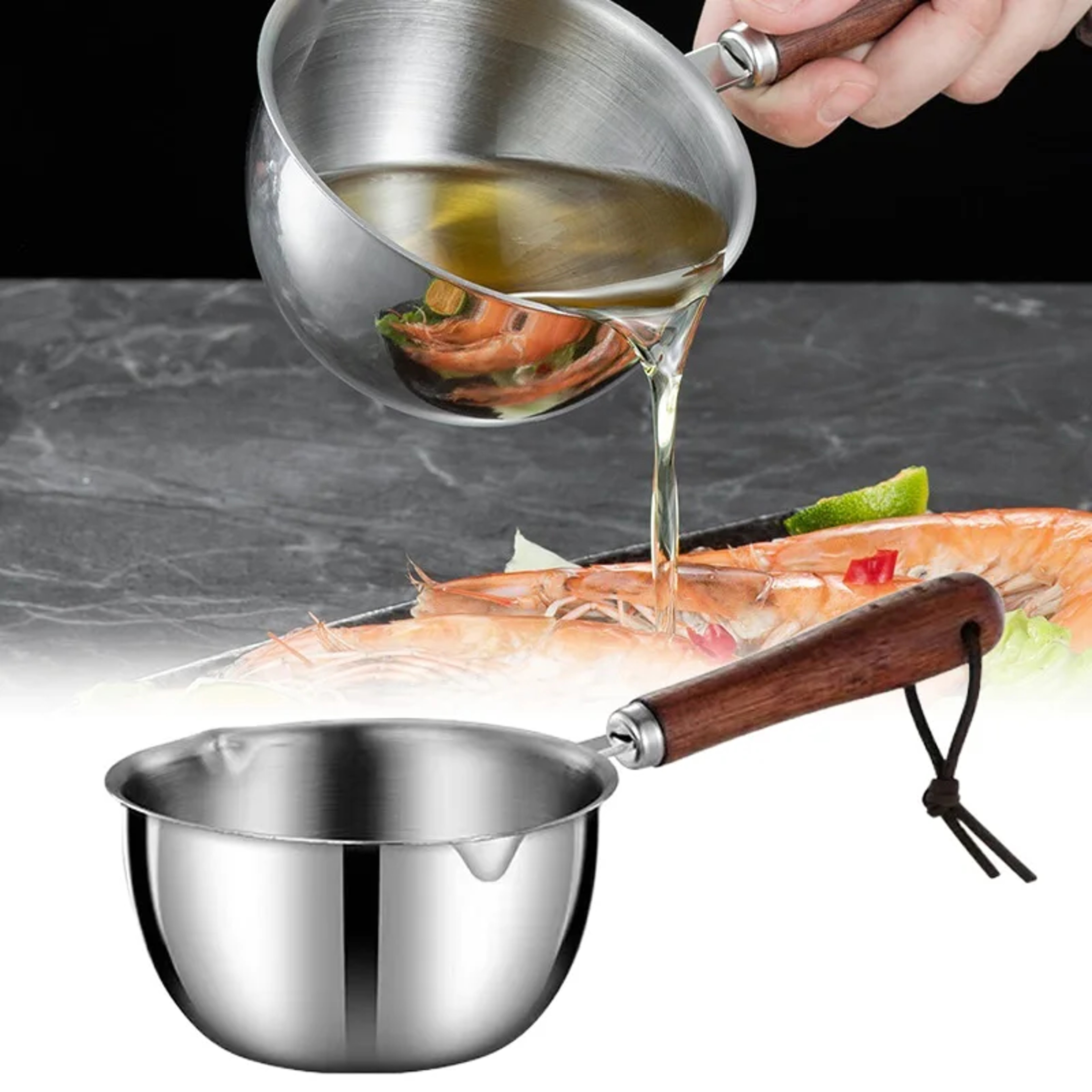 Stainless Steel Milk Pot for Butter & Hot Sauce – Versatile Flat Bottomed Pan – view 1