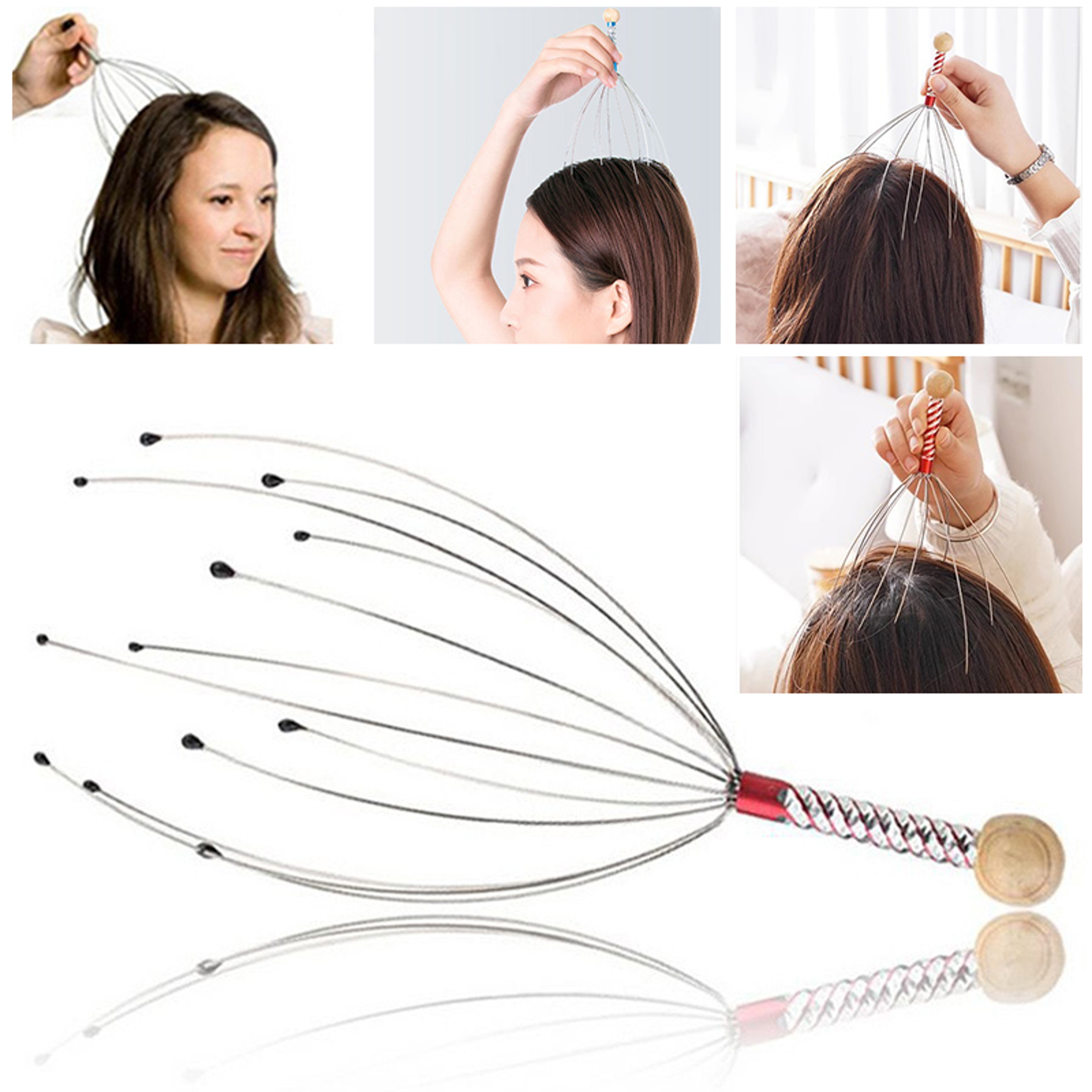 Octopus Head Massager Stainless Steel Scalp Relaxer For Stress Relief And Deep Relaxation 1