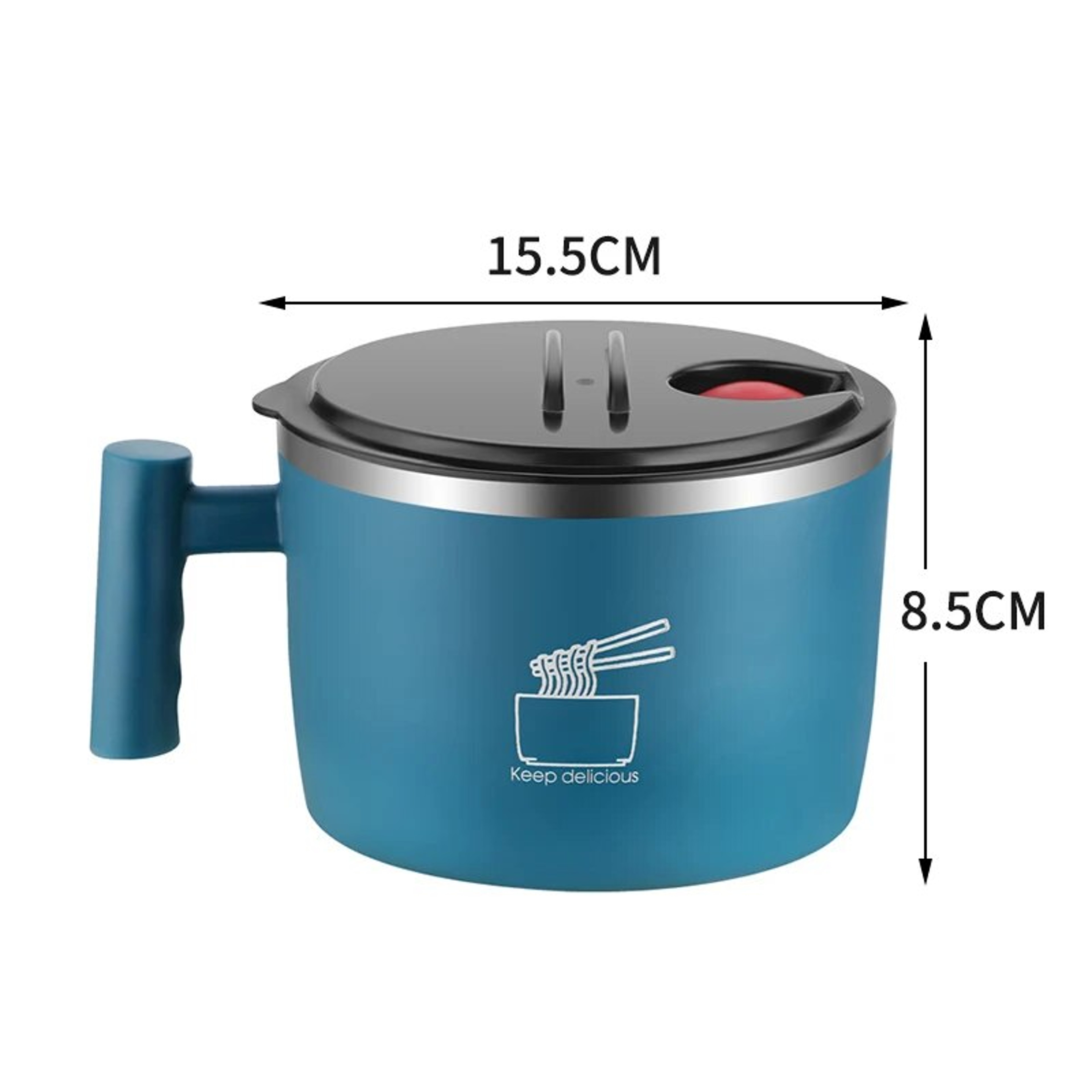 Stainless Steel Instant Noodle Bowl With Lid Portable Sealed Kitchen Drain Bowl 4