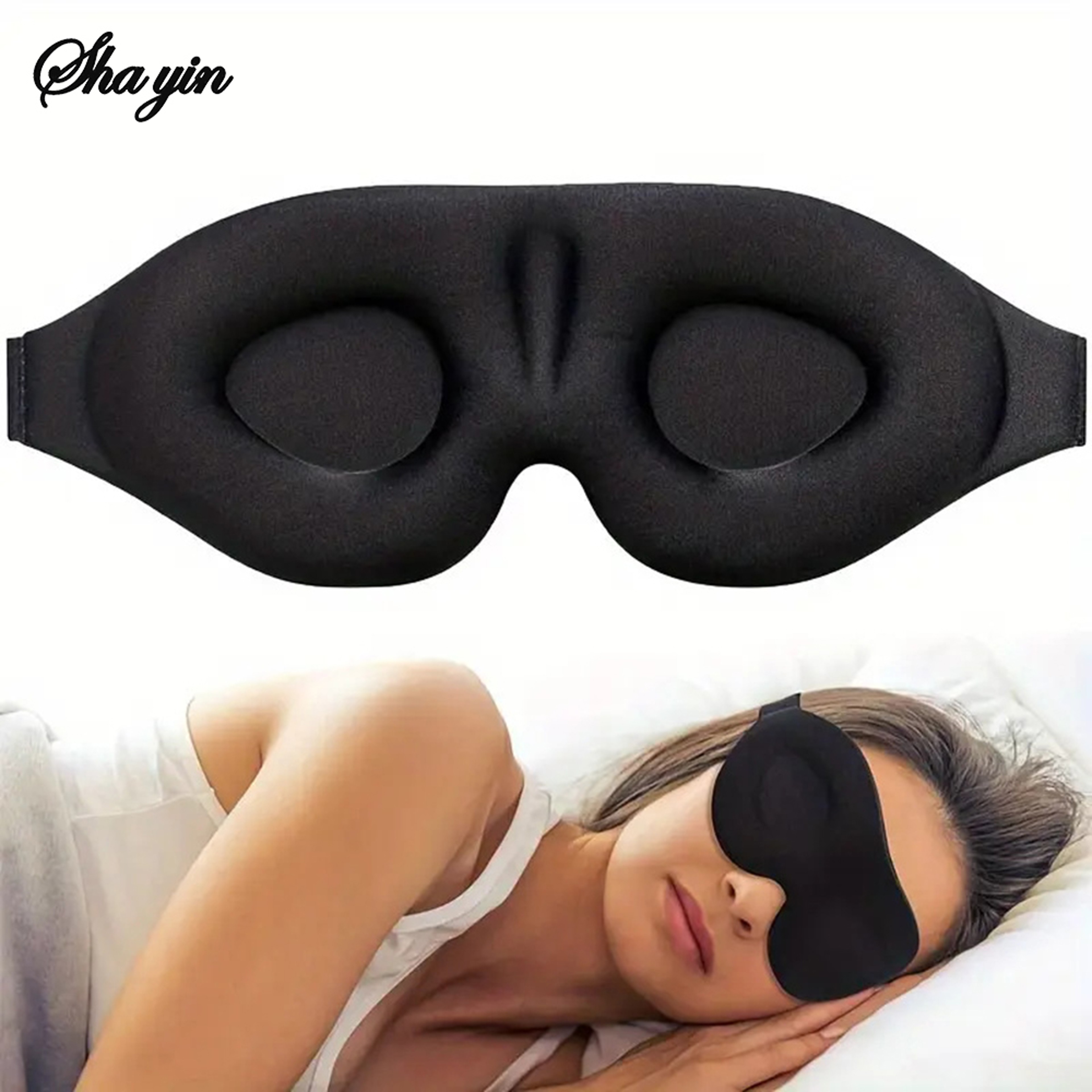 Adjustable Sleep Mask for Men and Women – Light Blocking, No Pressure Eye Mask – view 2