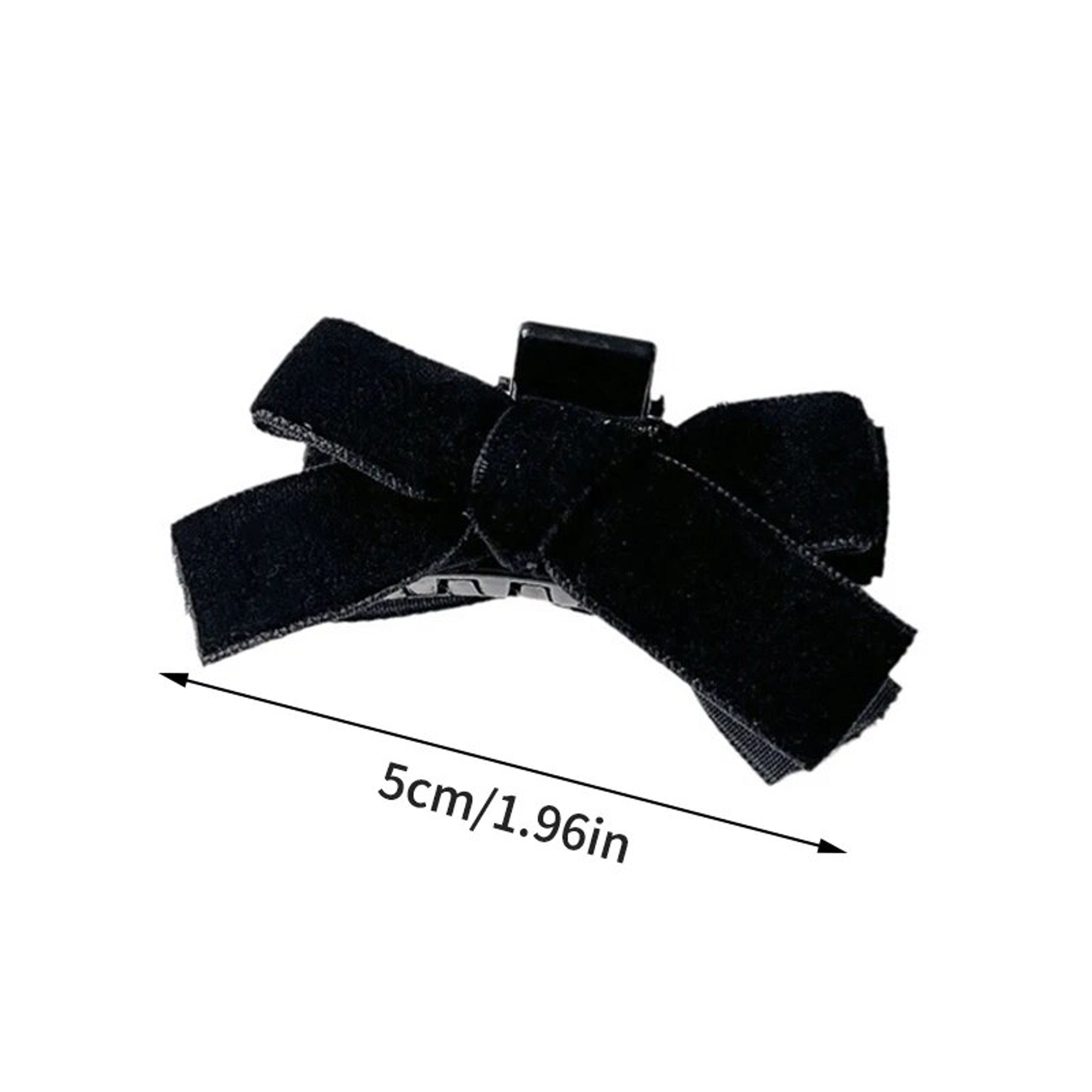 Elegant Black Velvet Bow Hair Clip Set For Women  Princess Style Grab Clips 4