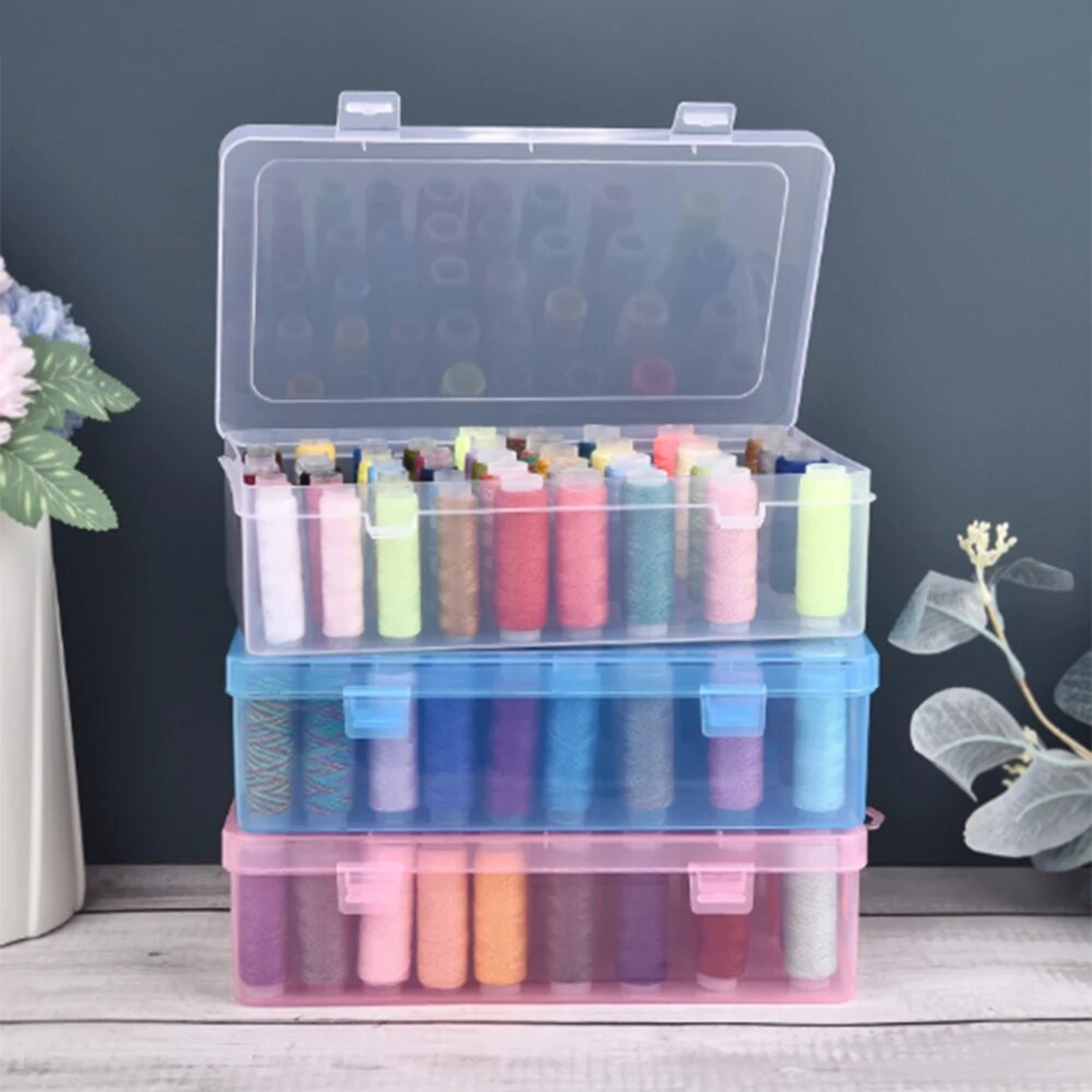 Transparent Needle And Thread Storage Box For Household Use  MultiFunctional Thread Organizer 1