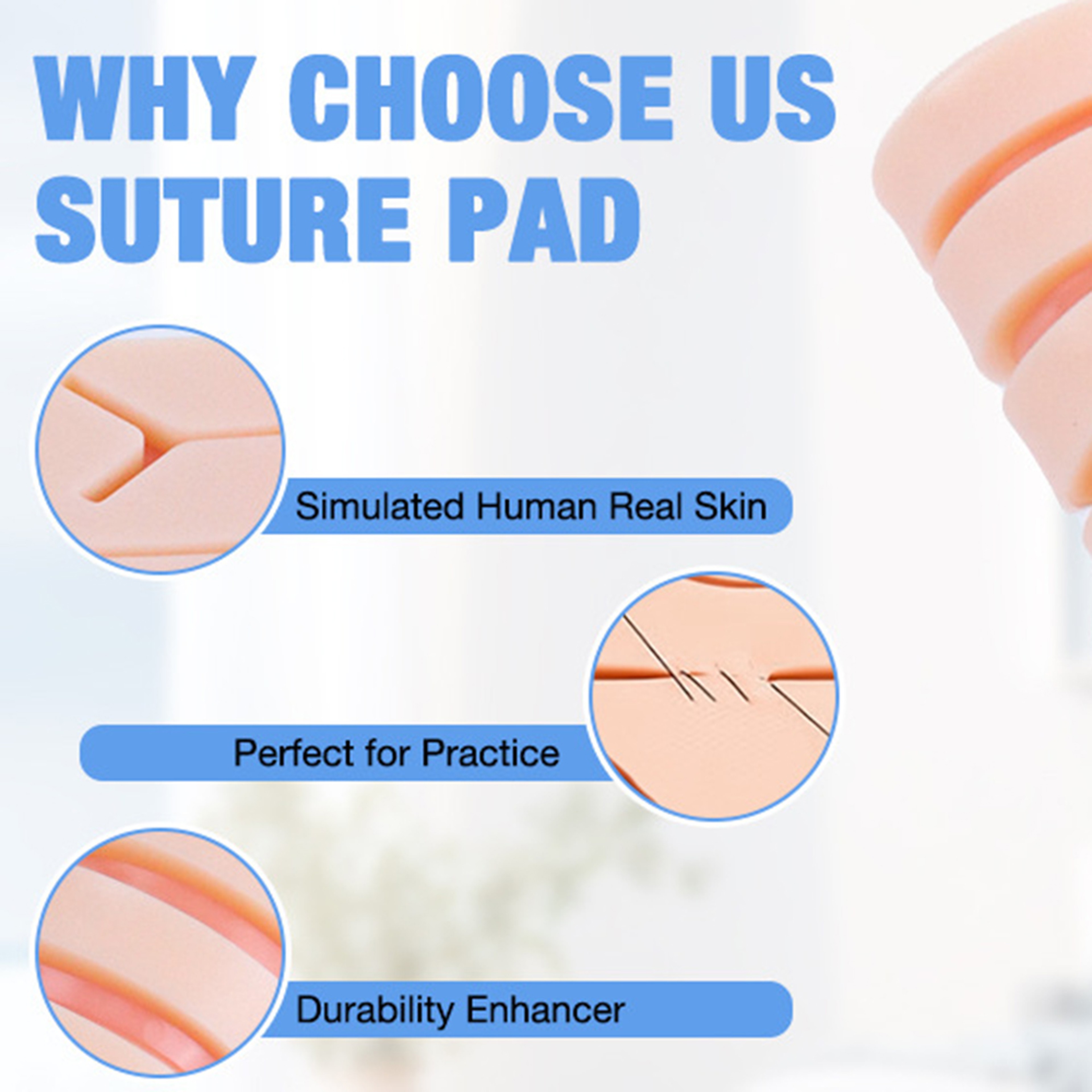 Silicone Skin Pad Suture Training Kit For Surgeon Medical Practice Traumatic Wound Simulation 3