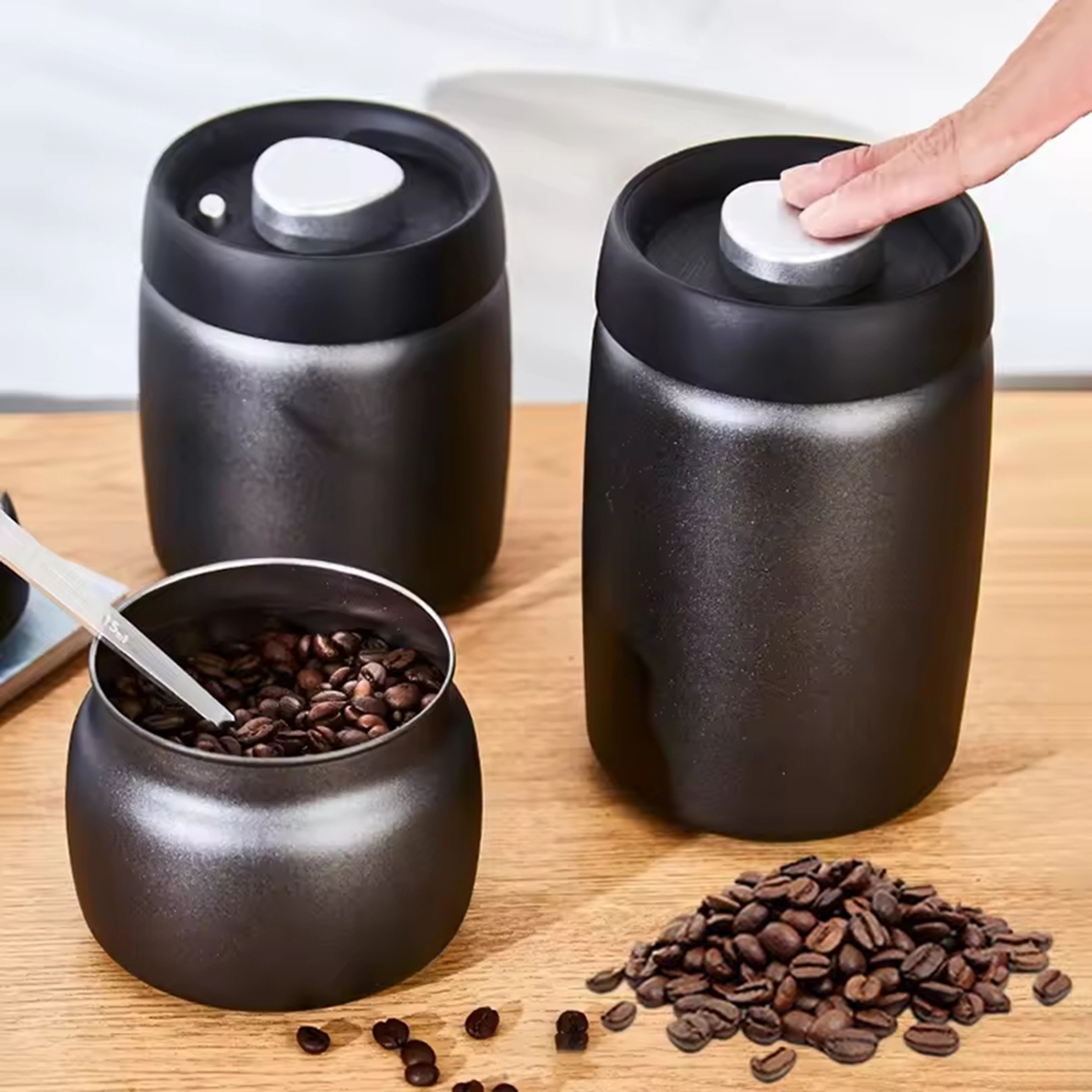 Coffee Vacuum Canister Stainless Steel Storage Container For Freshness 0