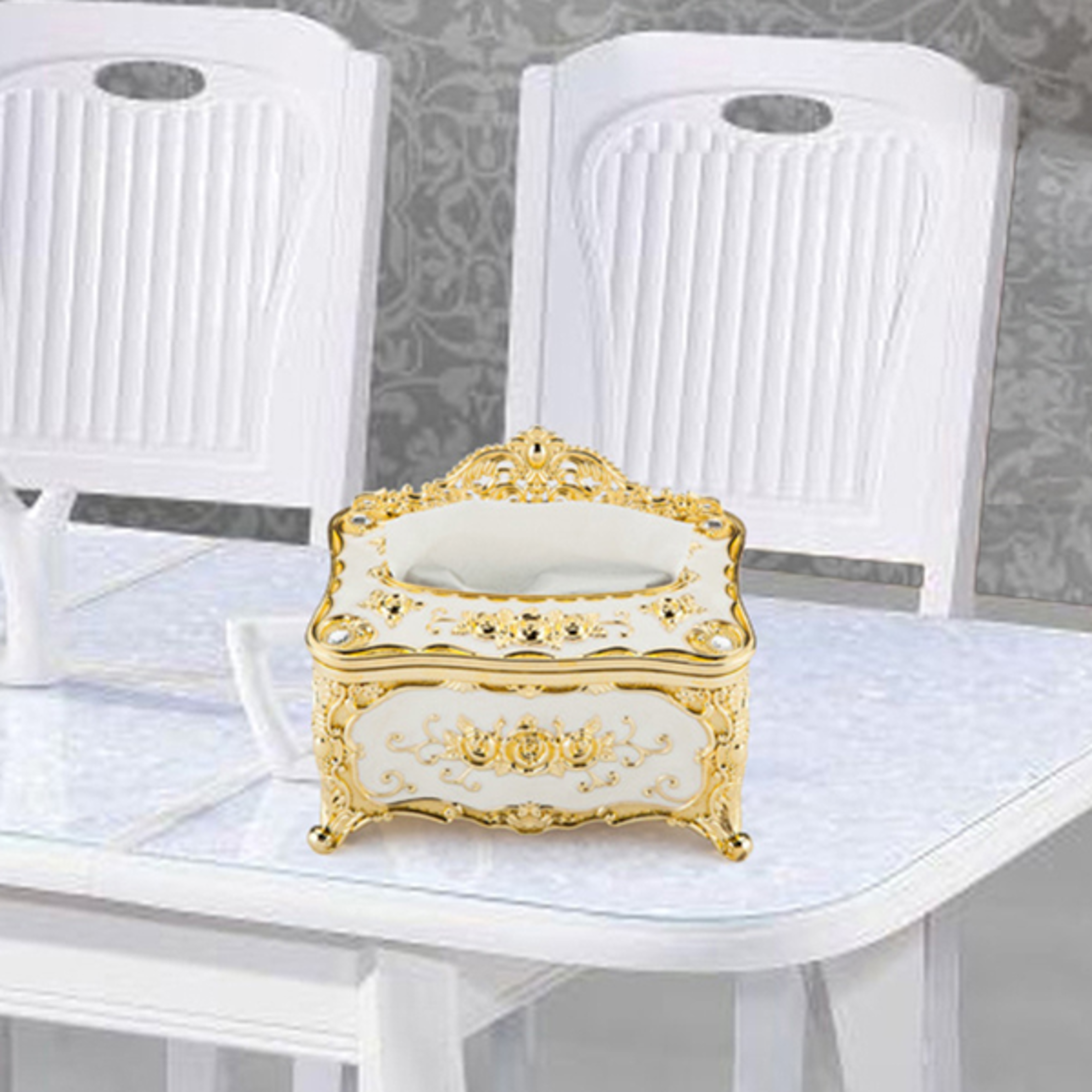 Luxury Tissue Box for Living Room  Hotel Elegant Napkin Extraction Storage Box for Desktop
