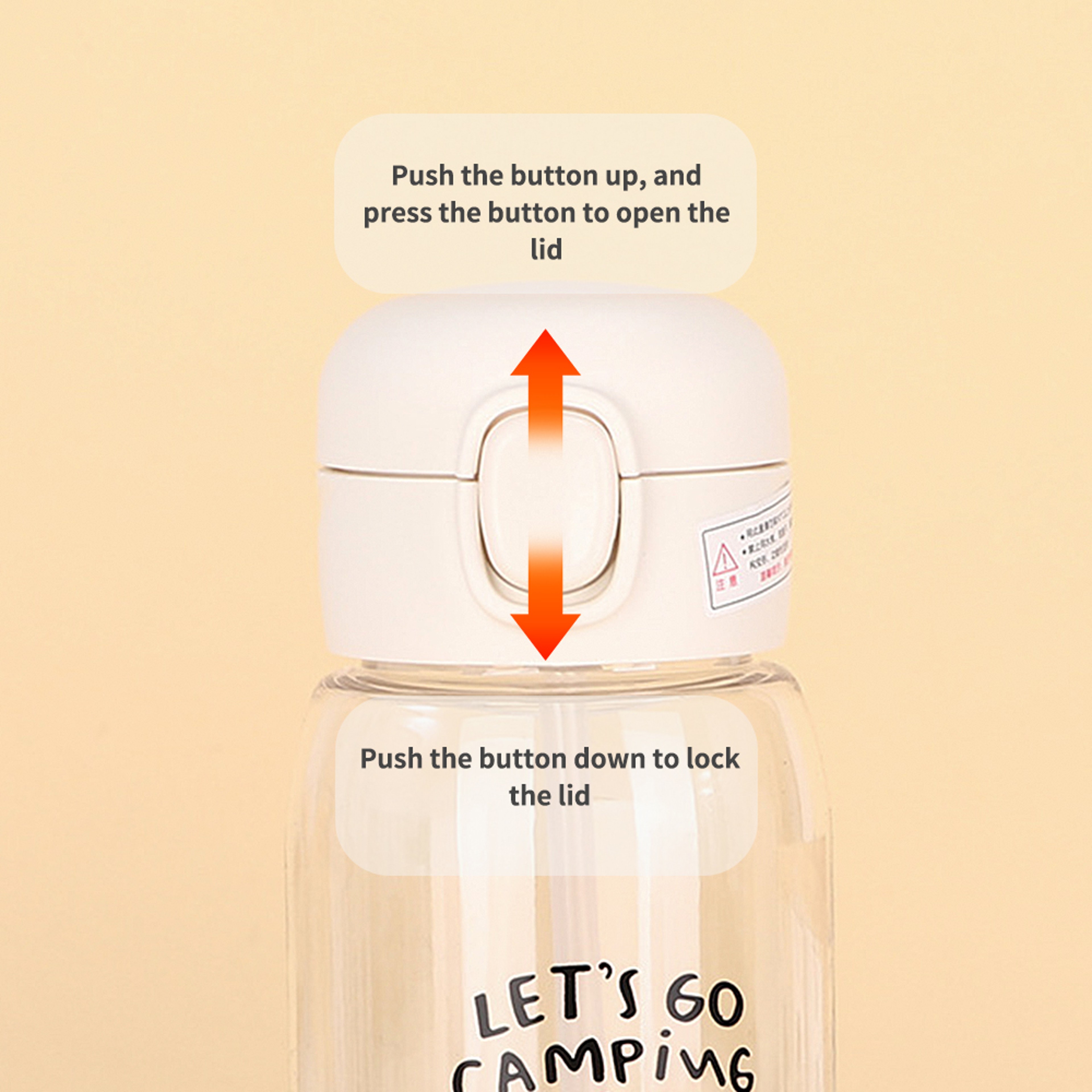 Transparent Creative Printed Plastic Water Bottle With Bouncing Straw Portable Outdoor Sports Cup F 1