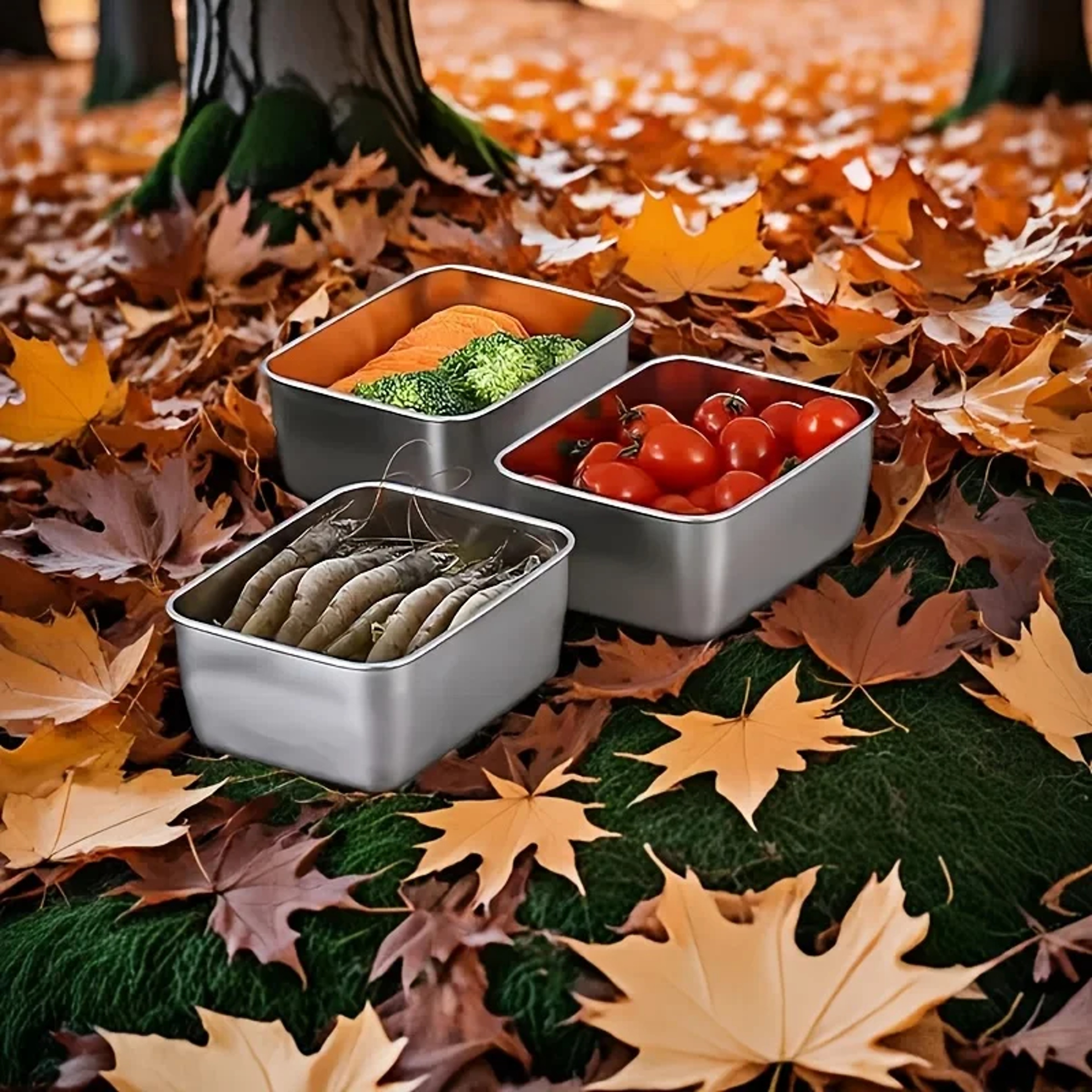 Stainless Steel Food Storage Containers Set Leakproof, Stackable Flip-Top Lids for Camping, Office, Kitchen. – view 4
