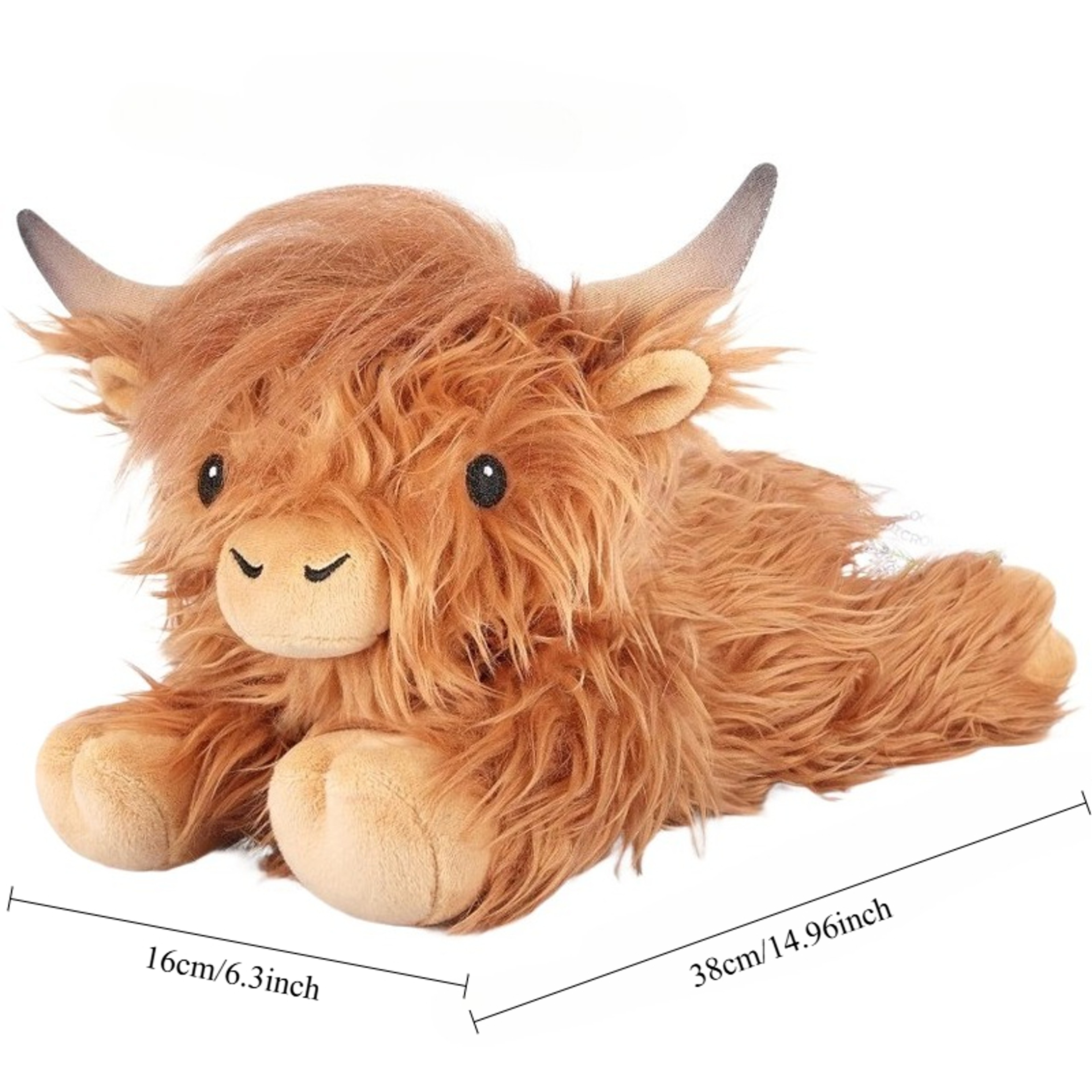 Lying Highland Cow Plush Toy  Soft Stuffed Animal Doll Cute Plushie Kawaii Kids Xmas Gift 5