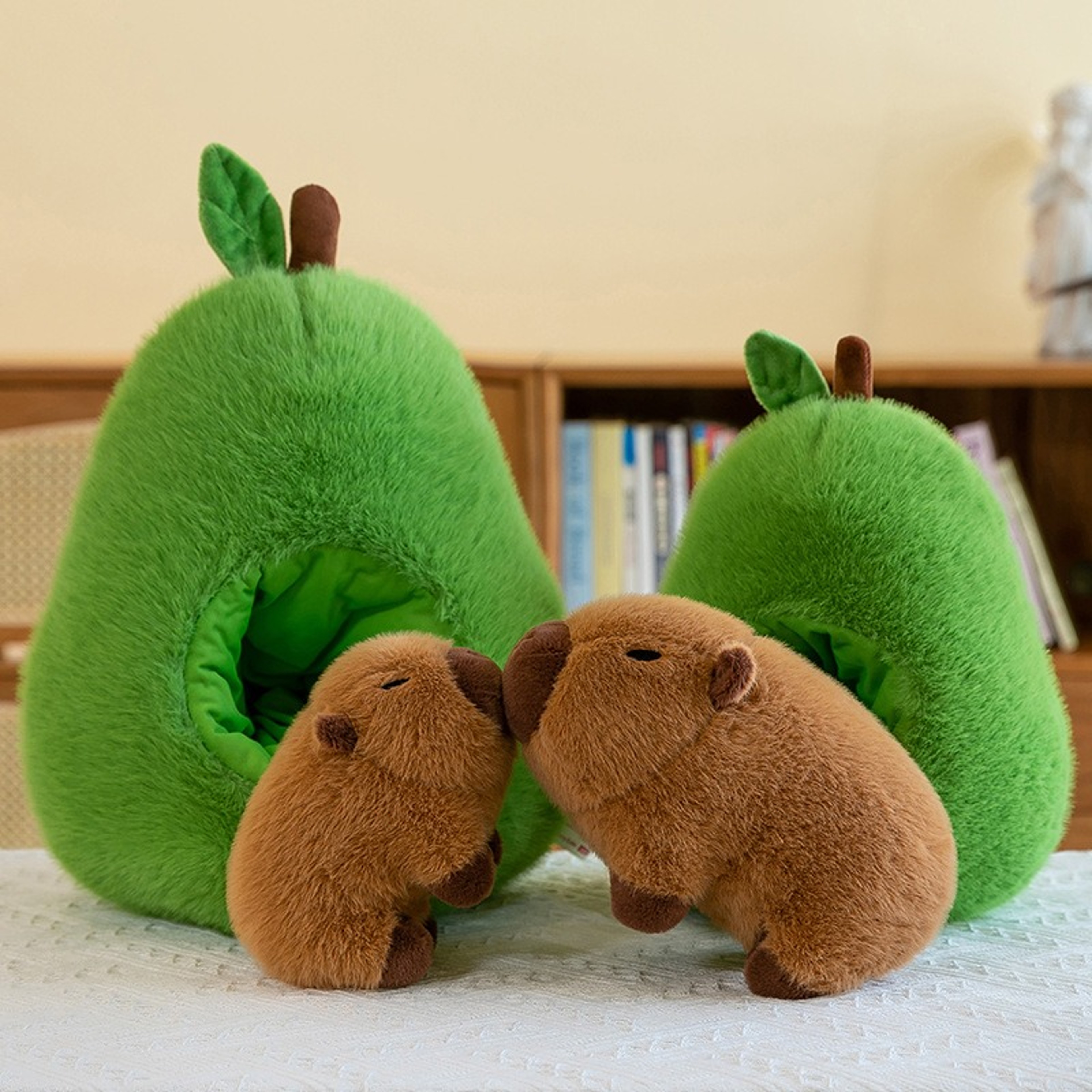 Capybara Avocado Plush Toy – Kawaii Sleeping Pillow with Creative Fruit Design for Birthdays – view 3