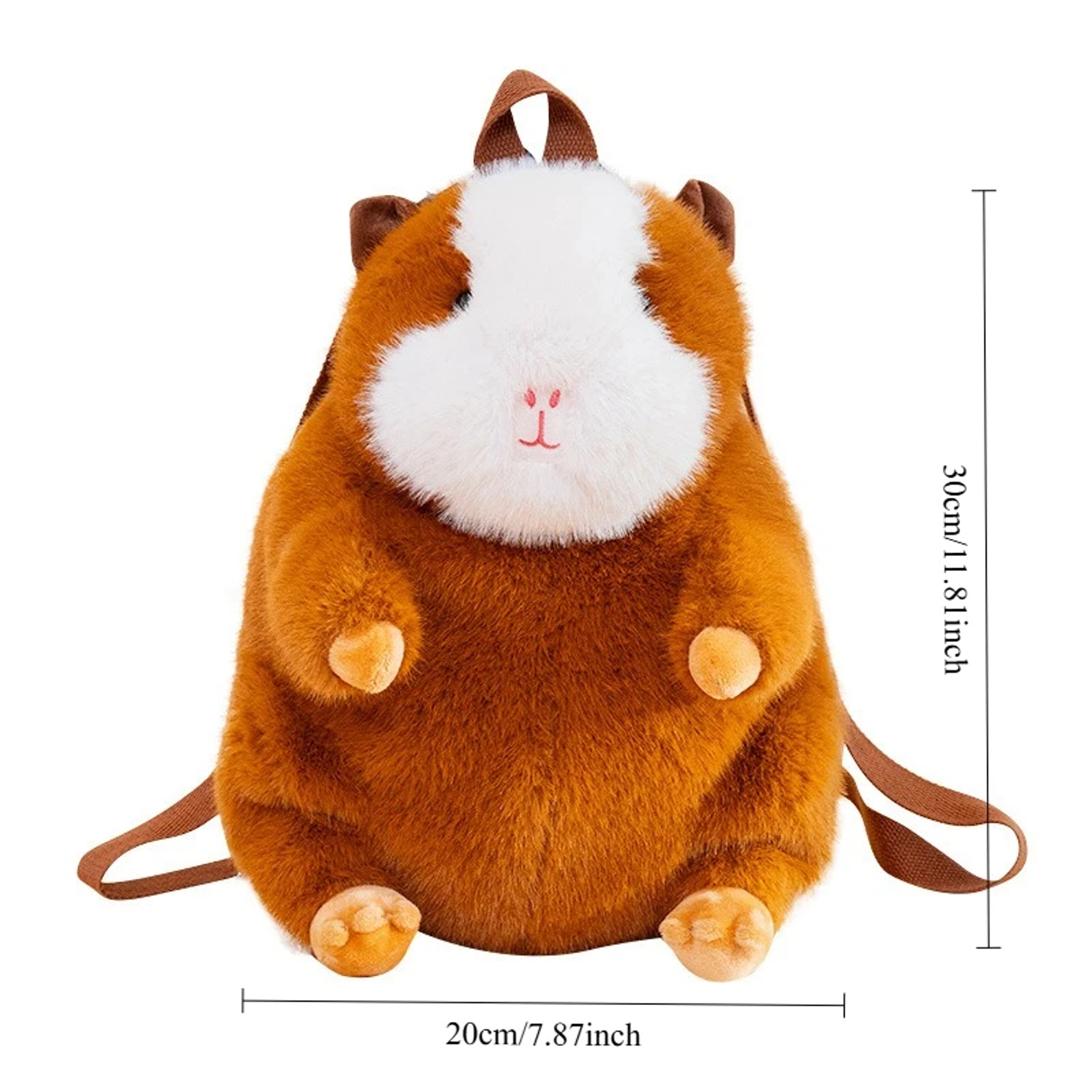Cute Cartoon Guinea Pig Plush Backpack For Kids  Adults Piggy Plushie Bag 6