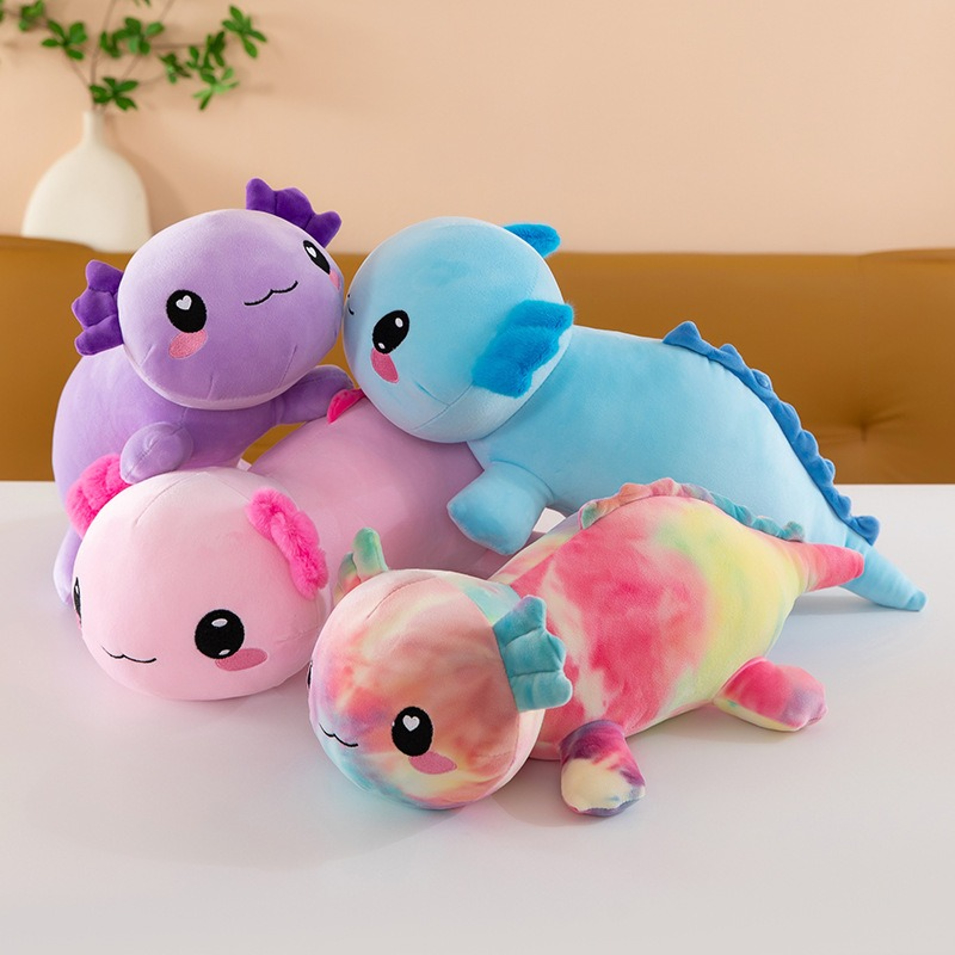 Super Soft Plush Salamander Stuffed Toy  Cute Axolotl Animal Pillow For Kids And Home Decor 1
