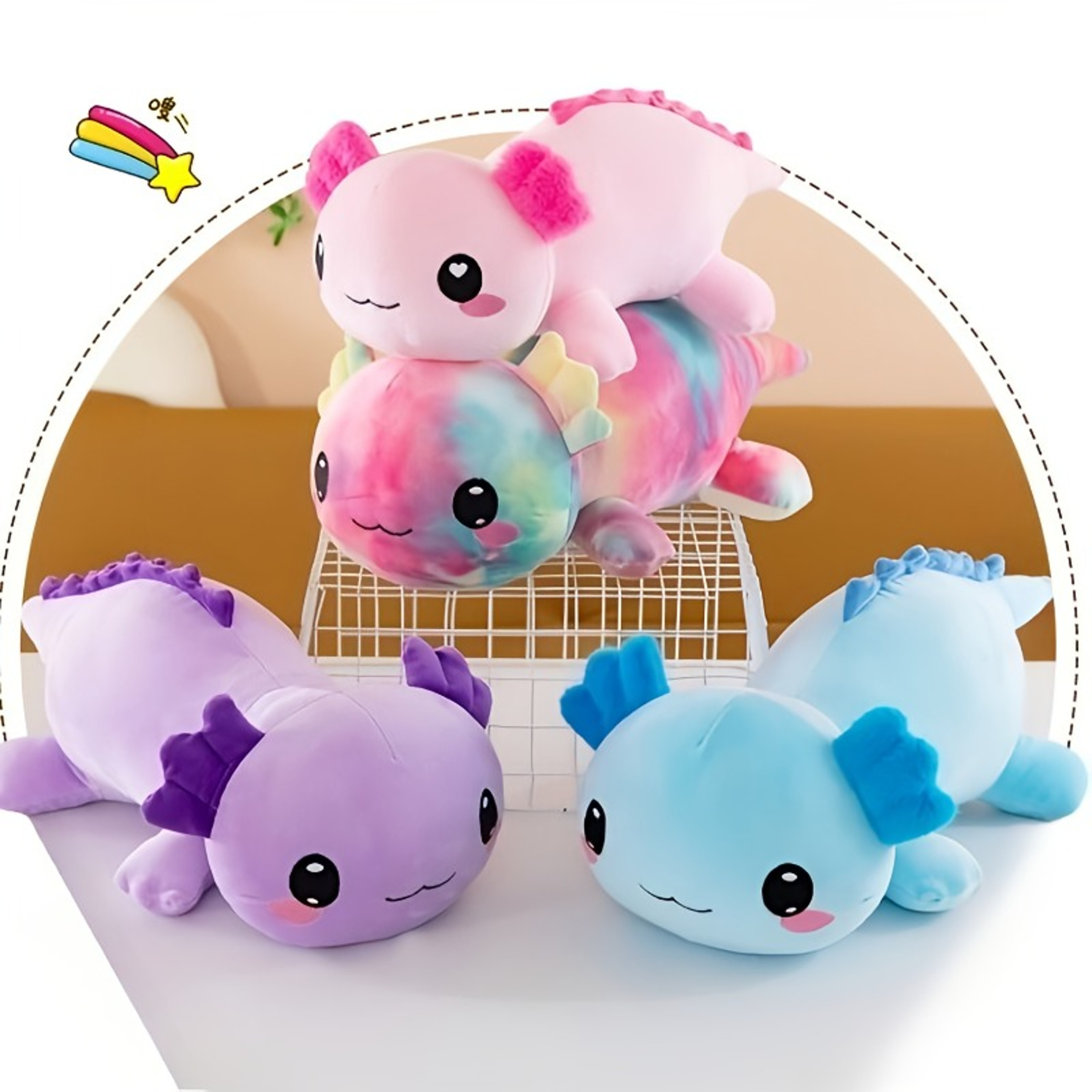 Super Soft Plush Salamander Stuffed Toy  Cute Axolotl Animal Pillow For Kids And Home Decor 4