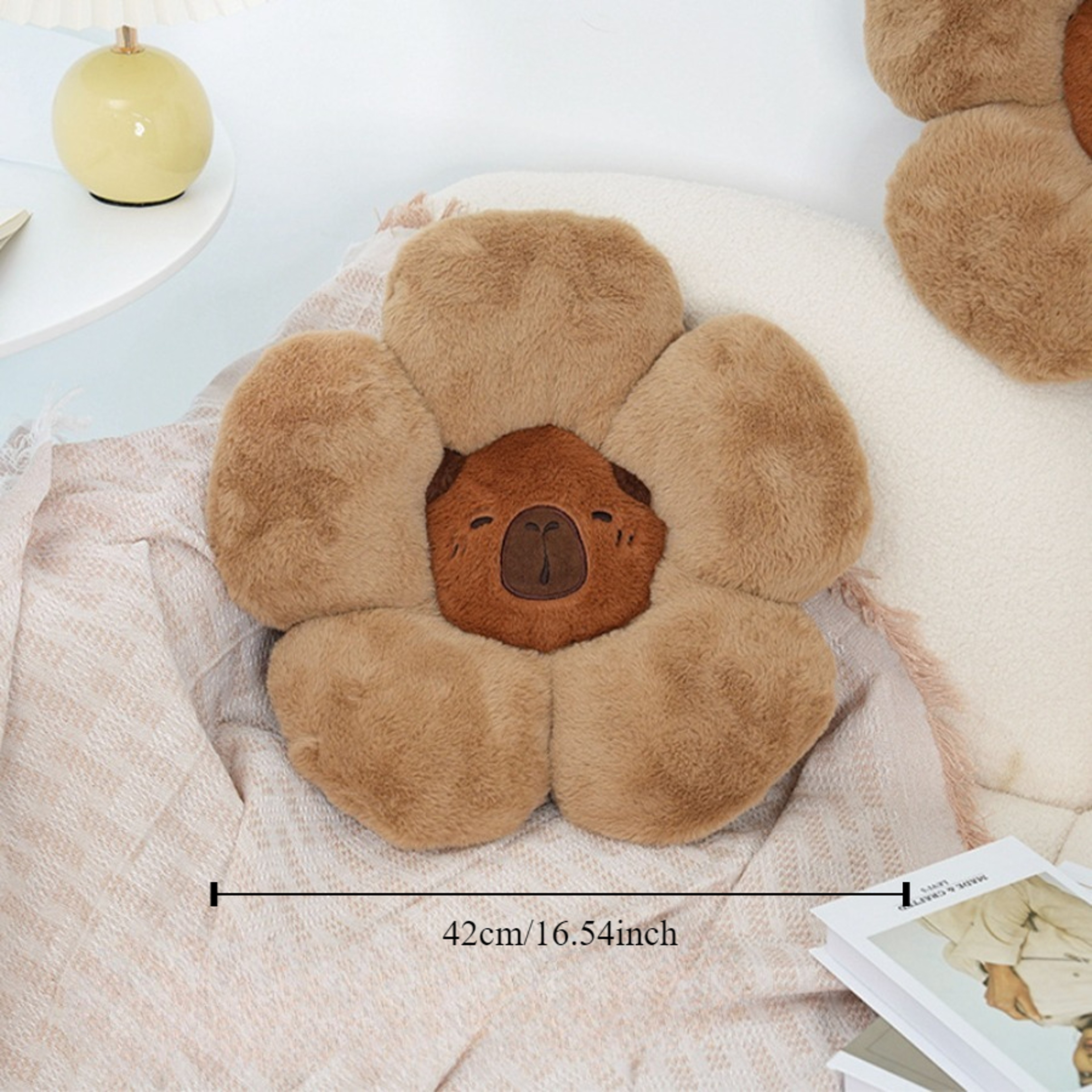 Cute Capybara Flower Cushion Soft Comfort Throw Pillow for Office, Car, and Home Decor – view 2