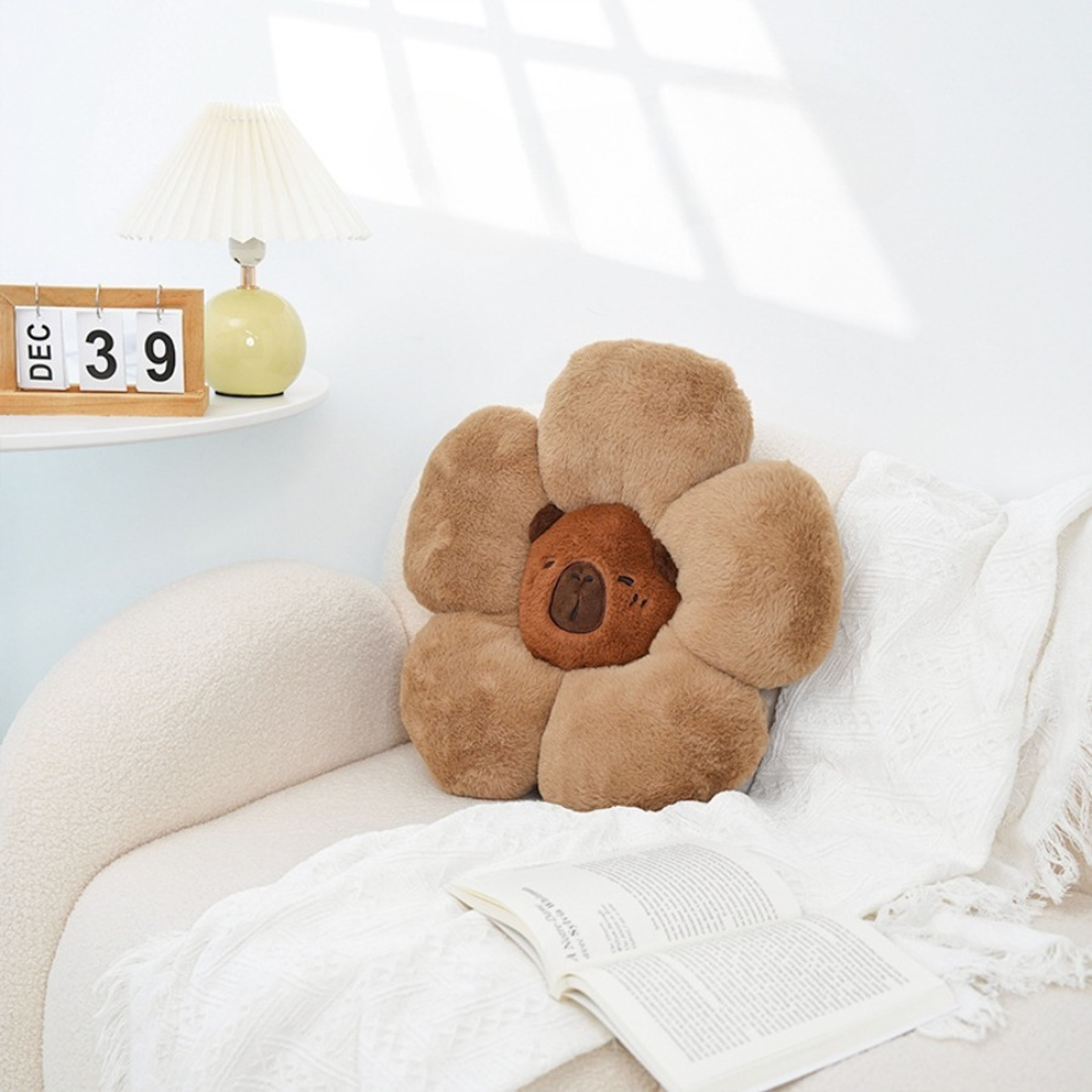 Cute Capybara Flower Cushion Soft Comfort Throw Pillow for Office, Car, and Home Decor – view 6