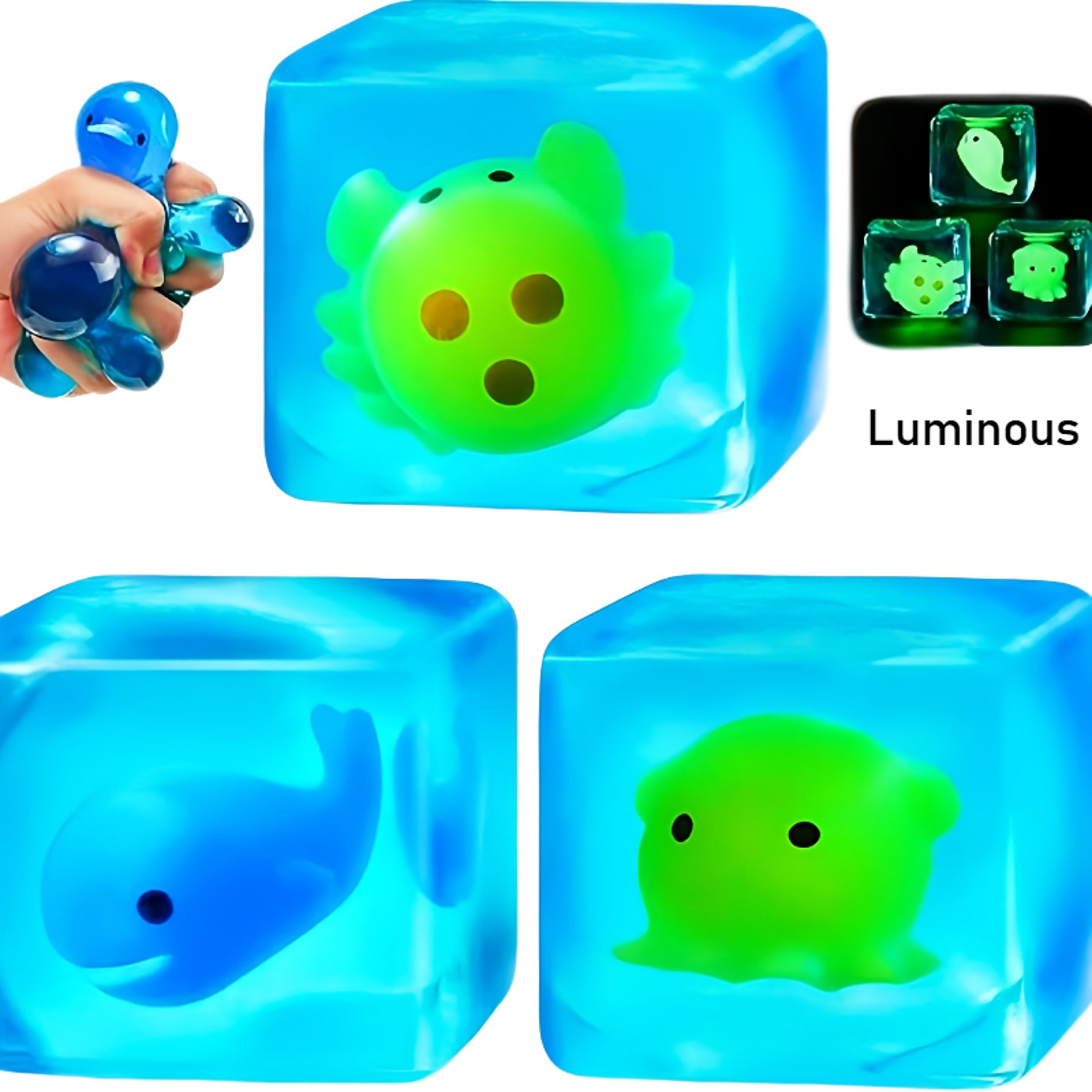 Super Soft Luminous Ice Cube Squeeze Toy  StressRelieving Animal Fun 1