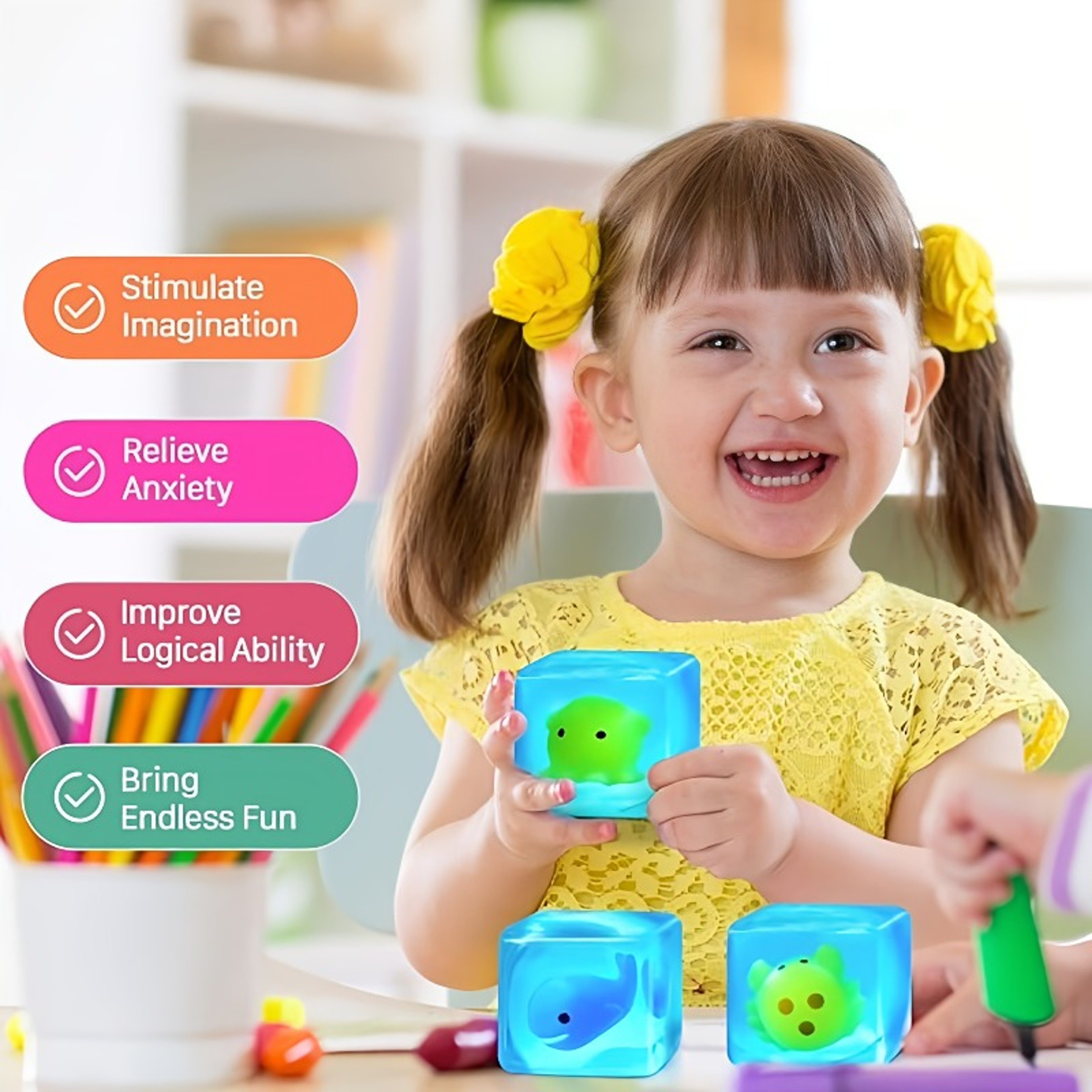 Super Soft Luminous Ice Cube Squeeze Toy  StressRelieving Animal Fun 4