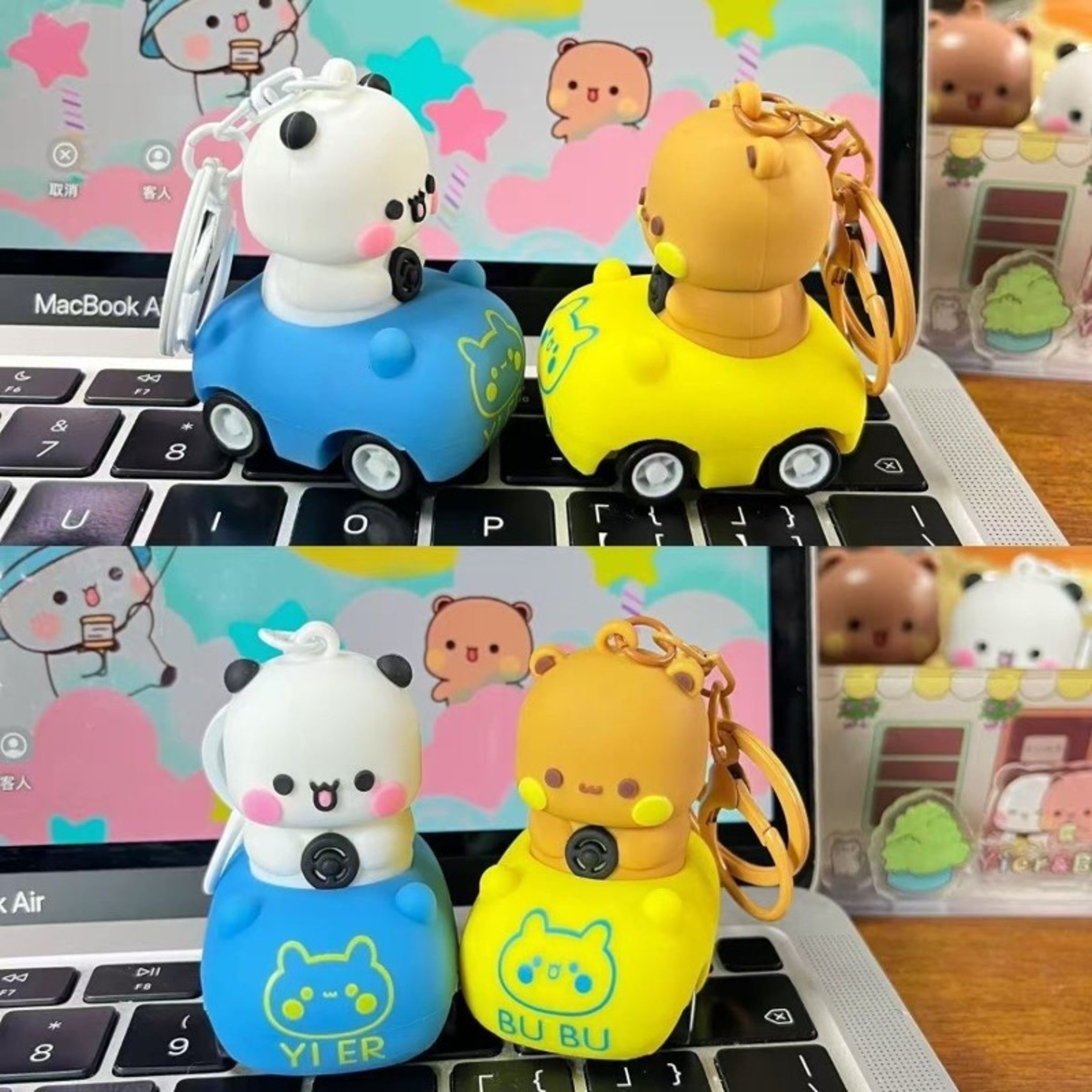 Cute Panda Bubu And Dudu Keychain  Adorable Cartoon Panda Keychain For Backpacks  Bags 3