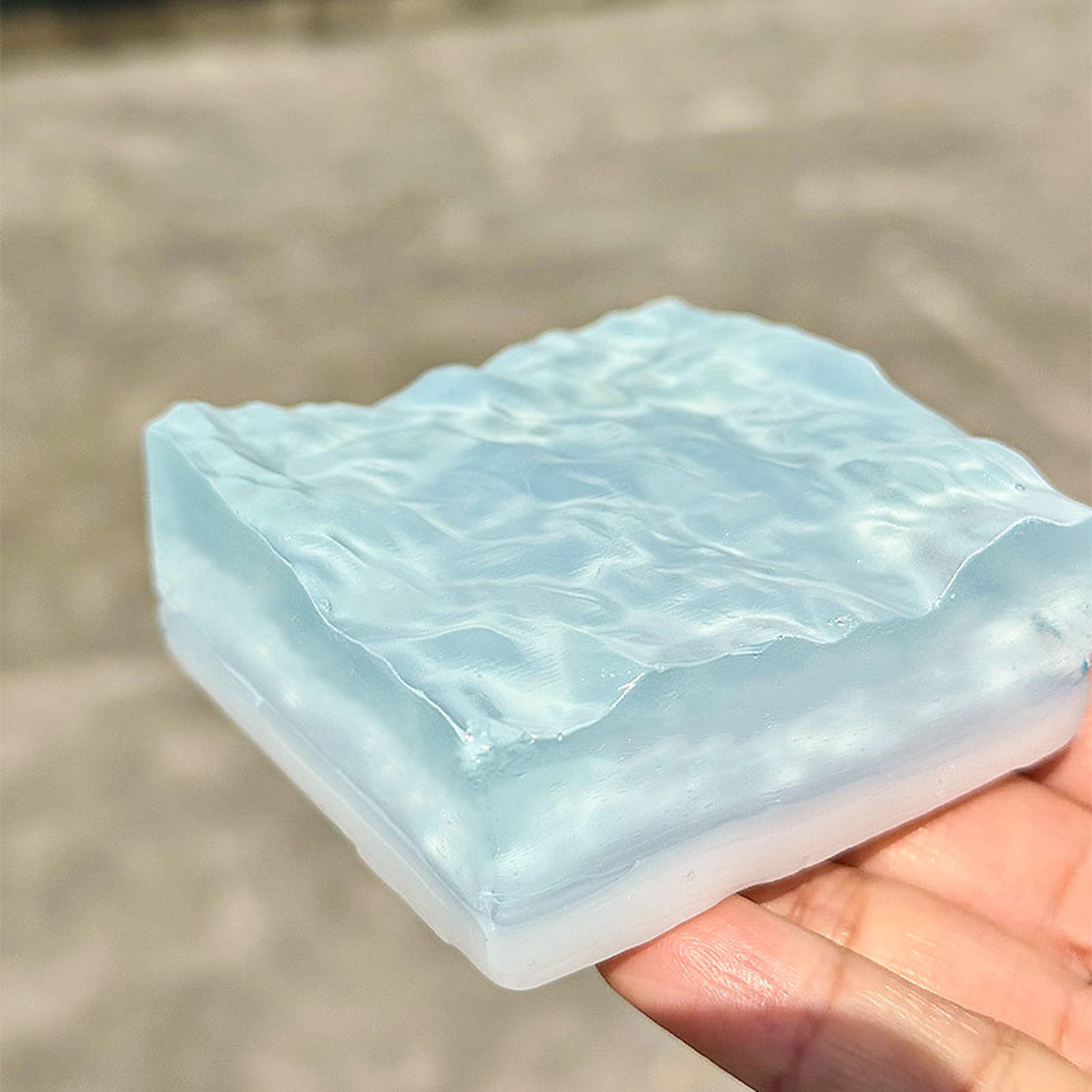 Squishy Ocean Cube Squeeze Toy  Super Soft StressRelieving Transparent Ocean Cube 0