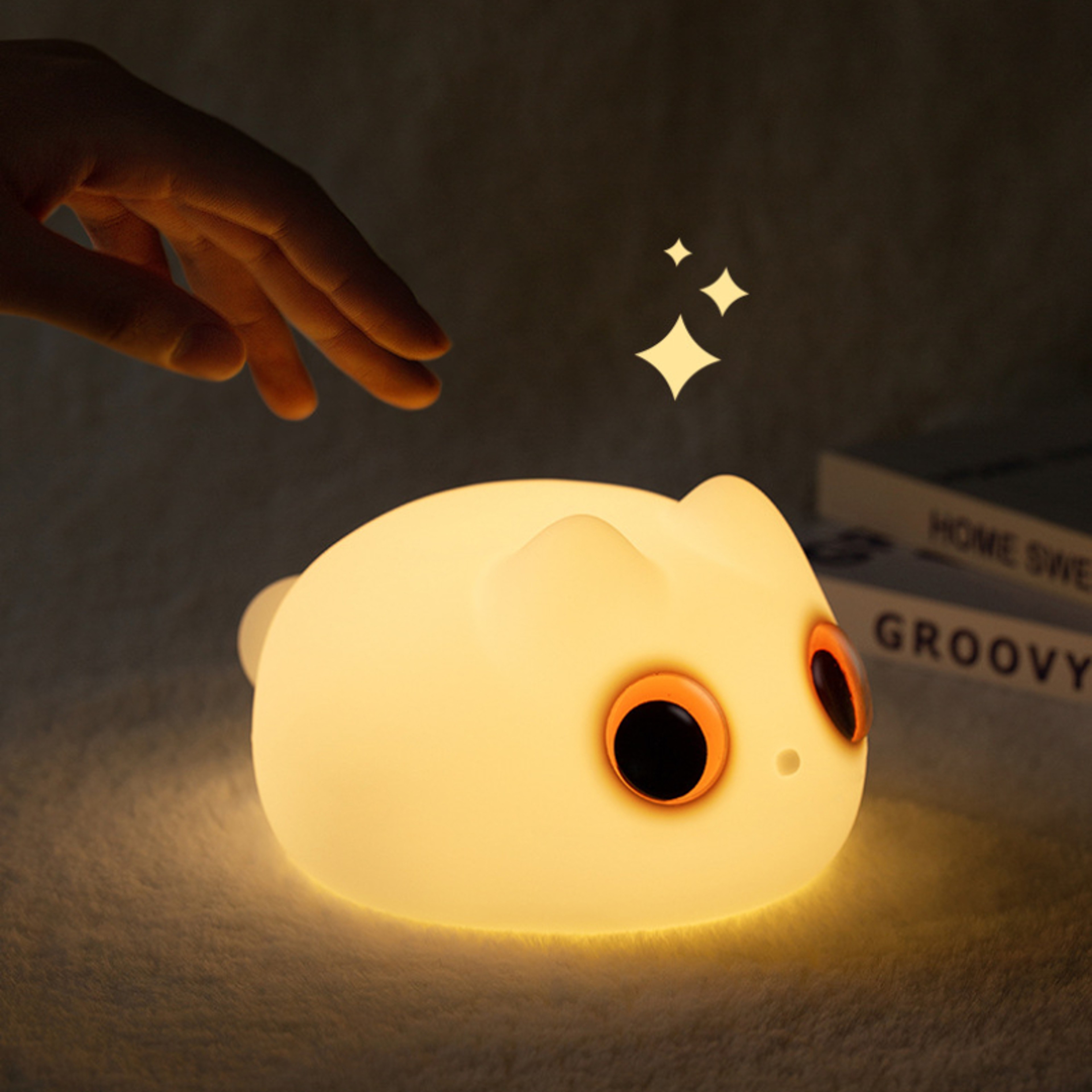 Cute Cat Silicone Night Light With Touch Control USB Rechargeable  Adjustable Sleep Lamp For Room D 0