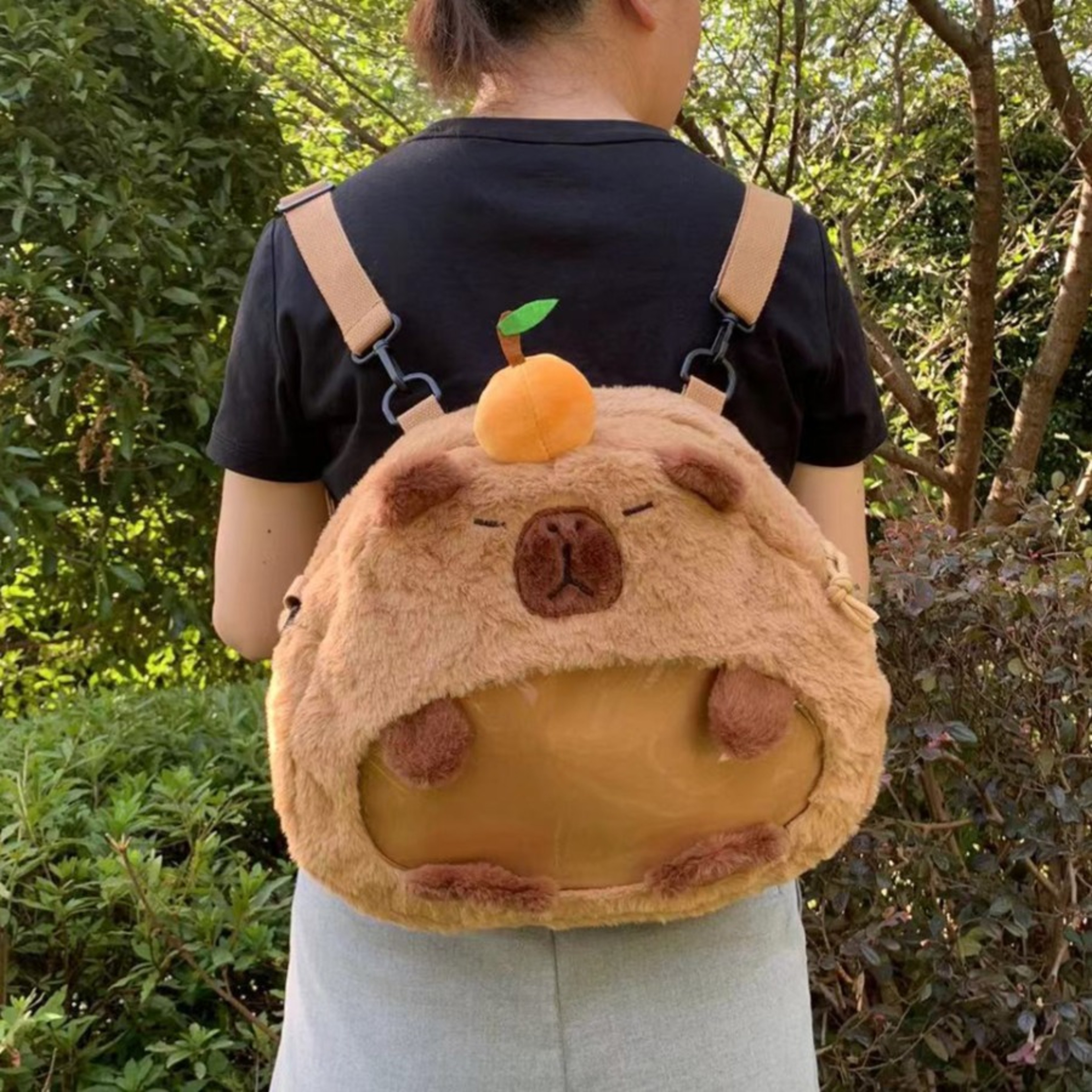 Capybara Plush Backpack For Kids  Large Capacity Knapsack Soft Animal Toy Gift For Women And Childr 0