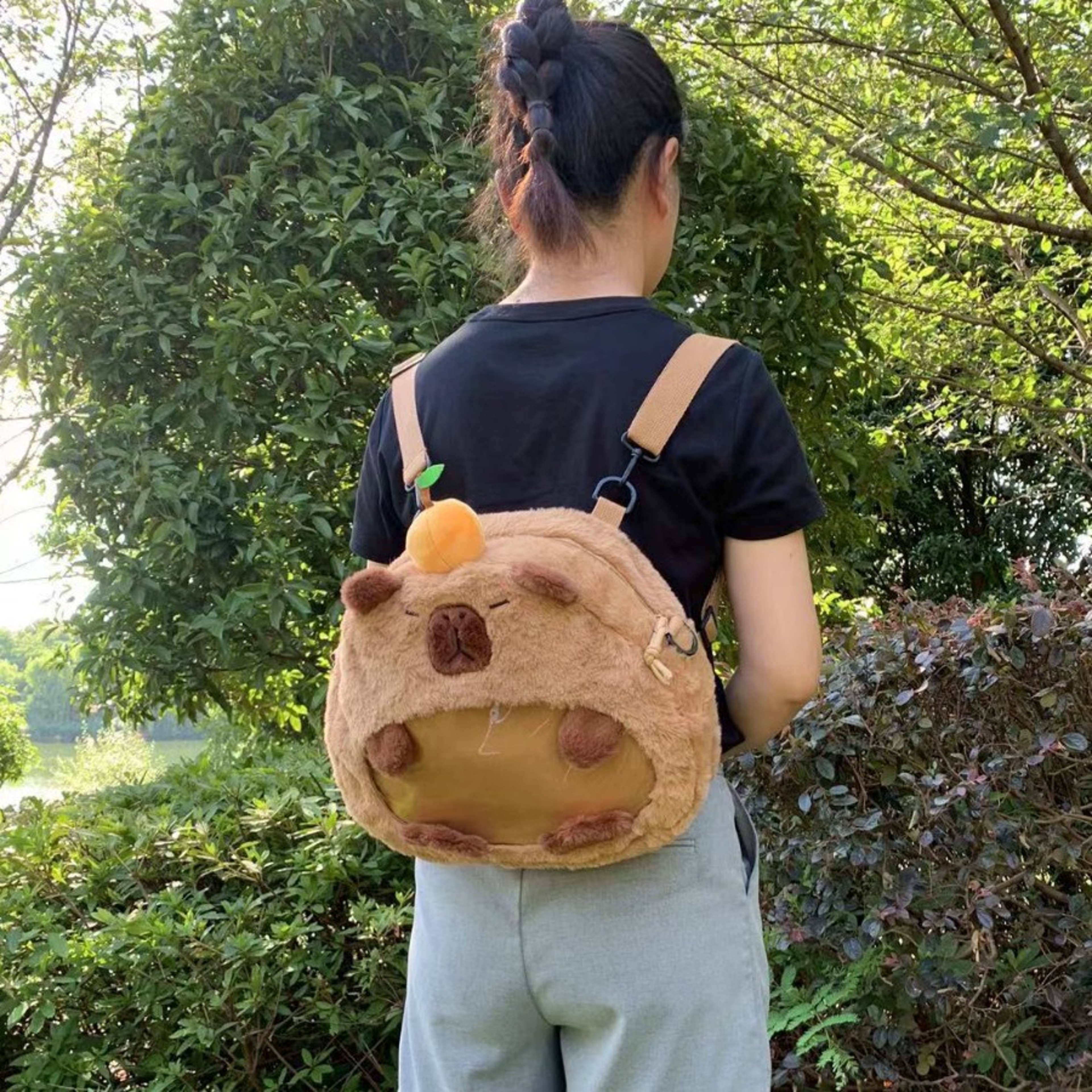 Capybara Plush Backpack For Kids  Large Capacity Knapsack Soft Animal Toy Gift For Women And Childr 3