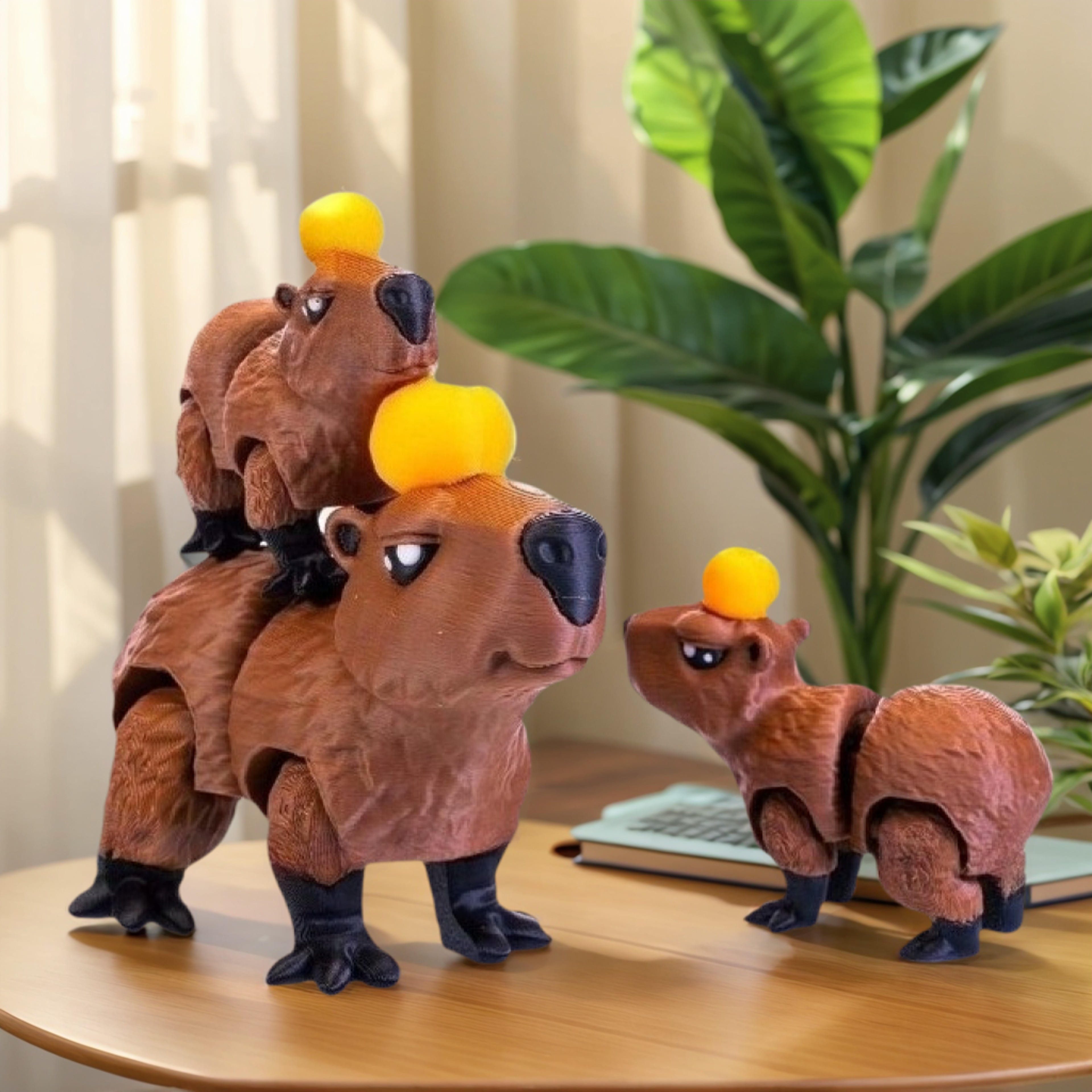 Movable Printed Capybara Figurine  Capybara Action Figure For Home Decor Perfect Christmas Gift 0