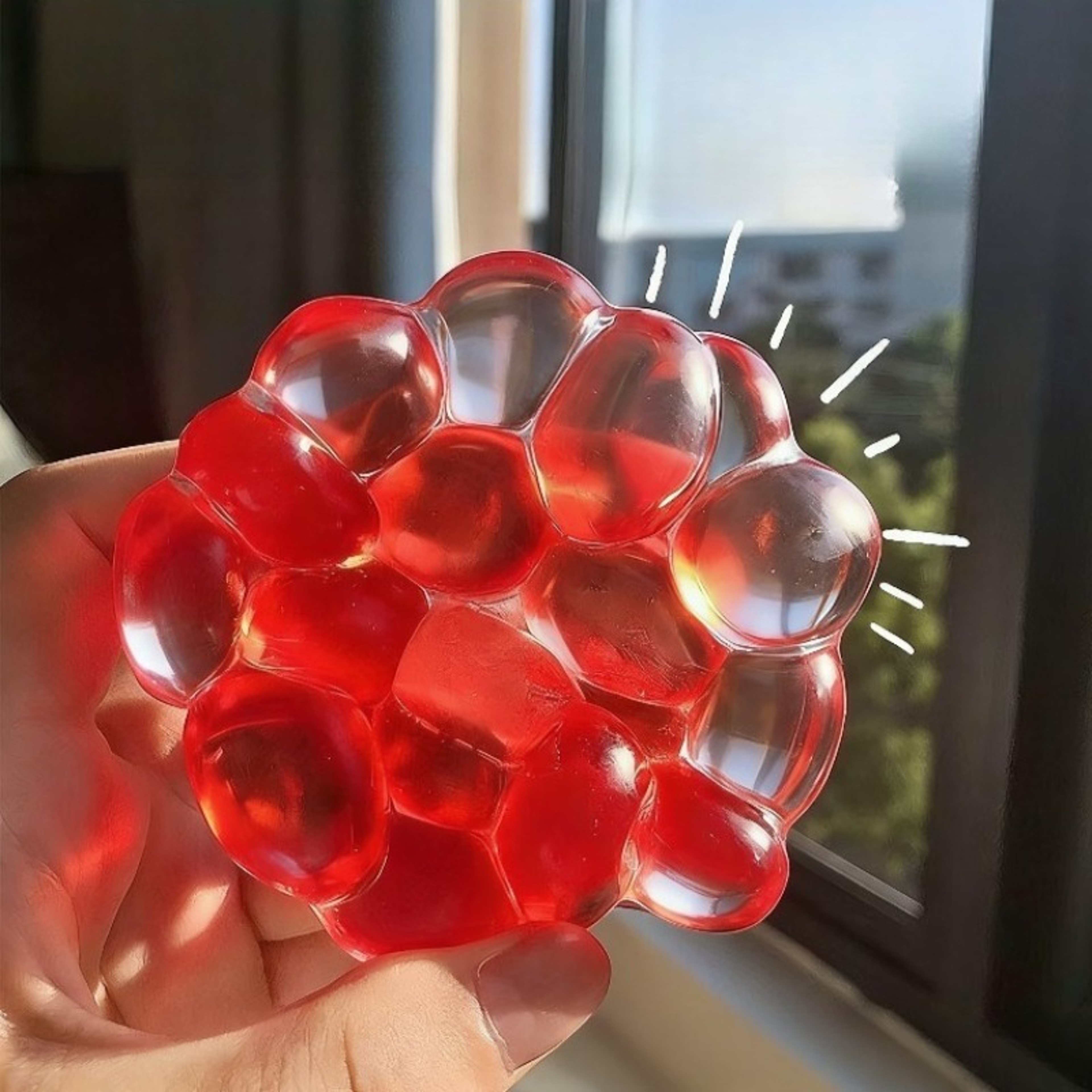 Squishy Gemstone Stress Relief Ball Transparent Squeeze Toy For Relaxation And Anxiety Relief 4