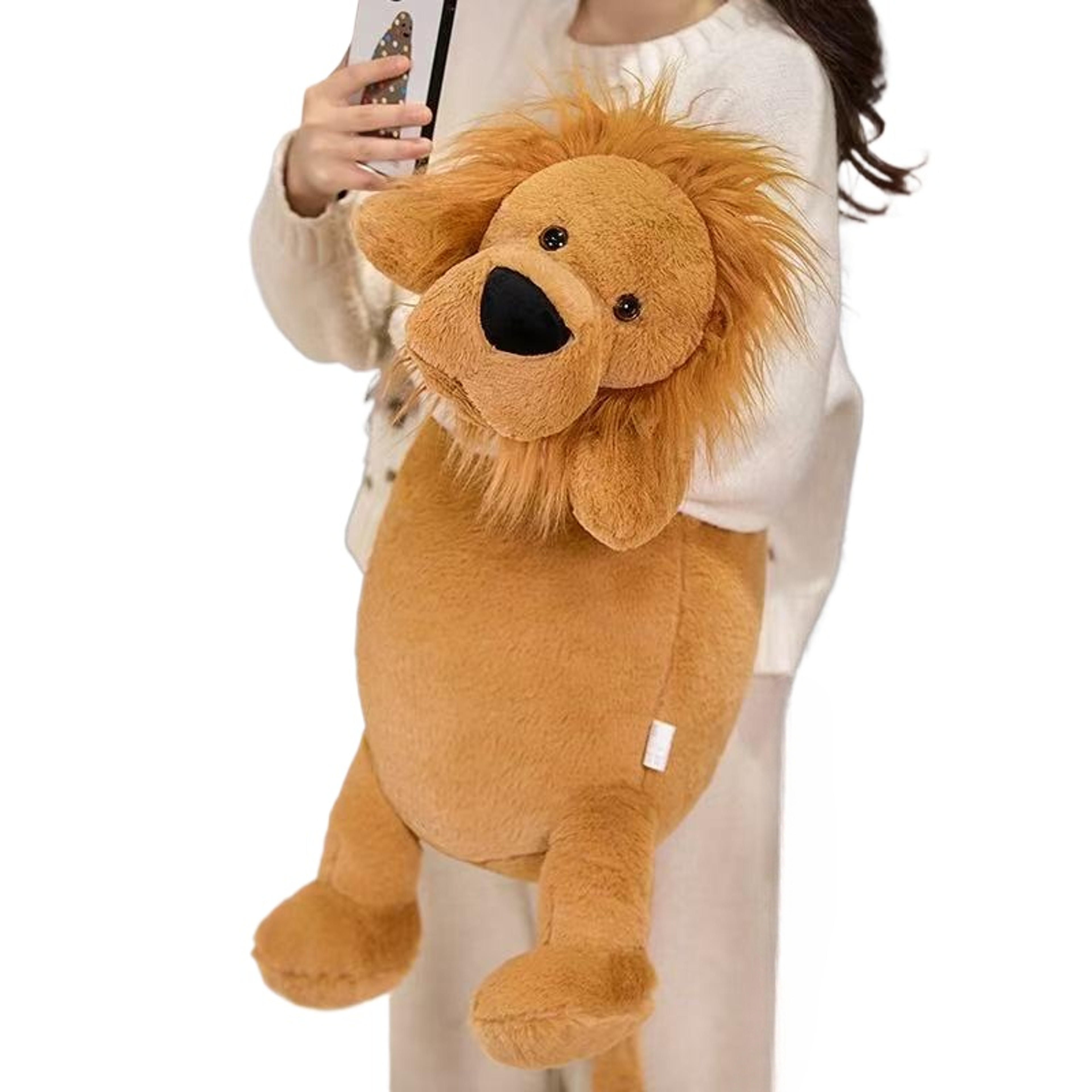 Lion Plush Toy Long Sleep Pillow Cute  Soft Stuffed Lion Fluffy Doll Sofa Cushion For Nap Birthday  0