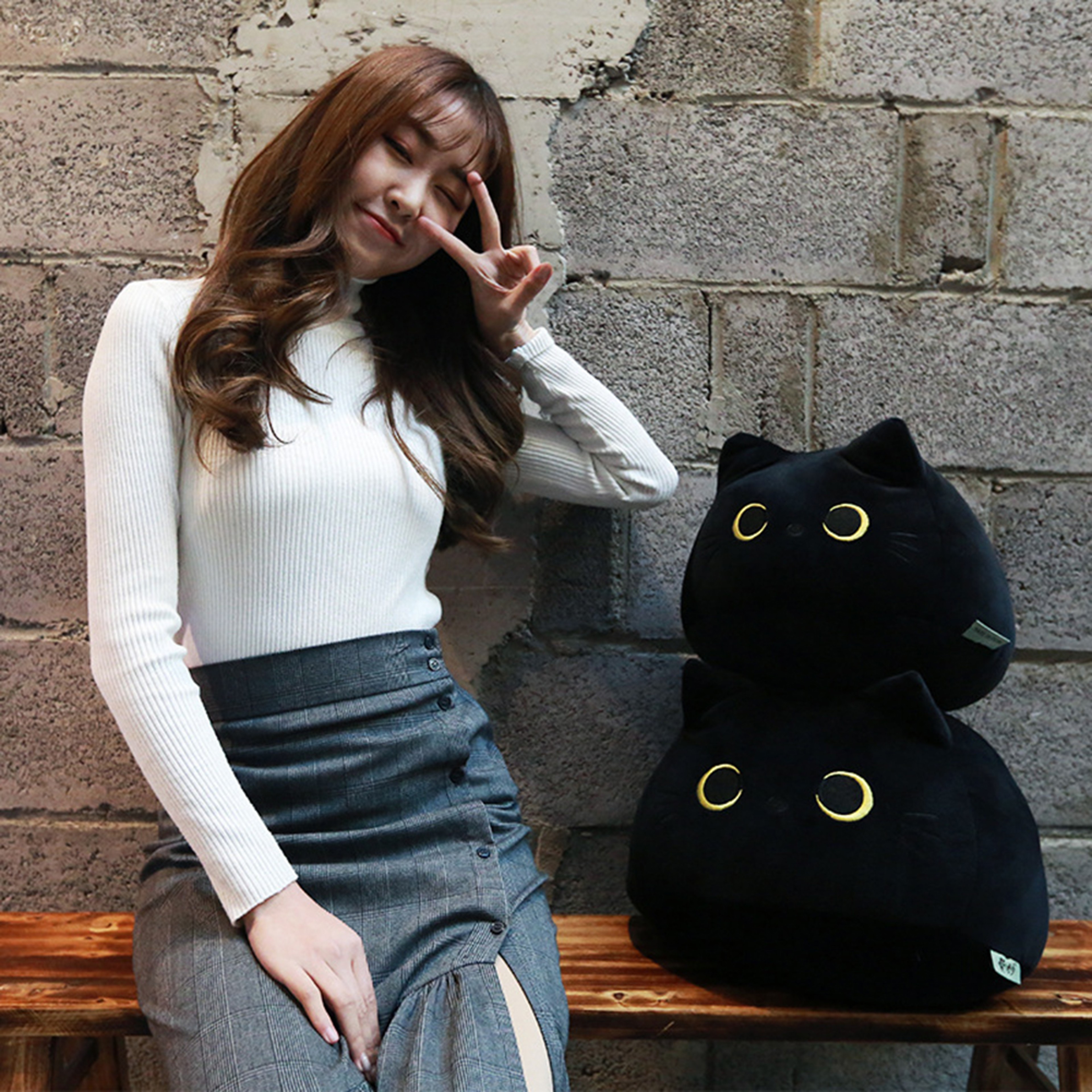 Black Cat Plush Toy Soft Plushie Anime Pillows Cartoon Animal Stuffed Doll Perfect Valentines Day G 4
