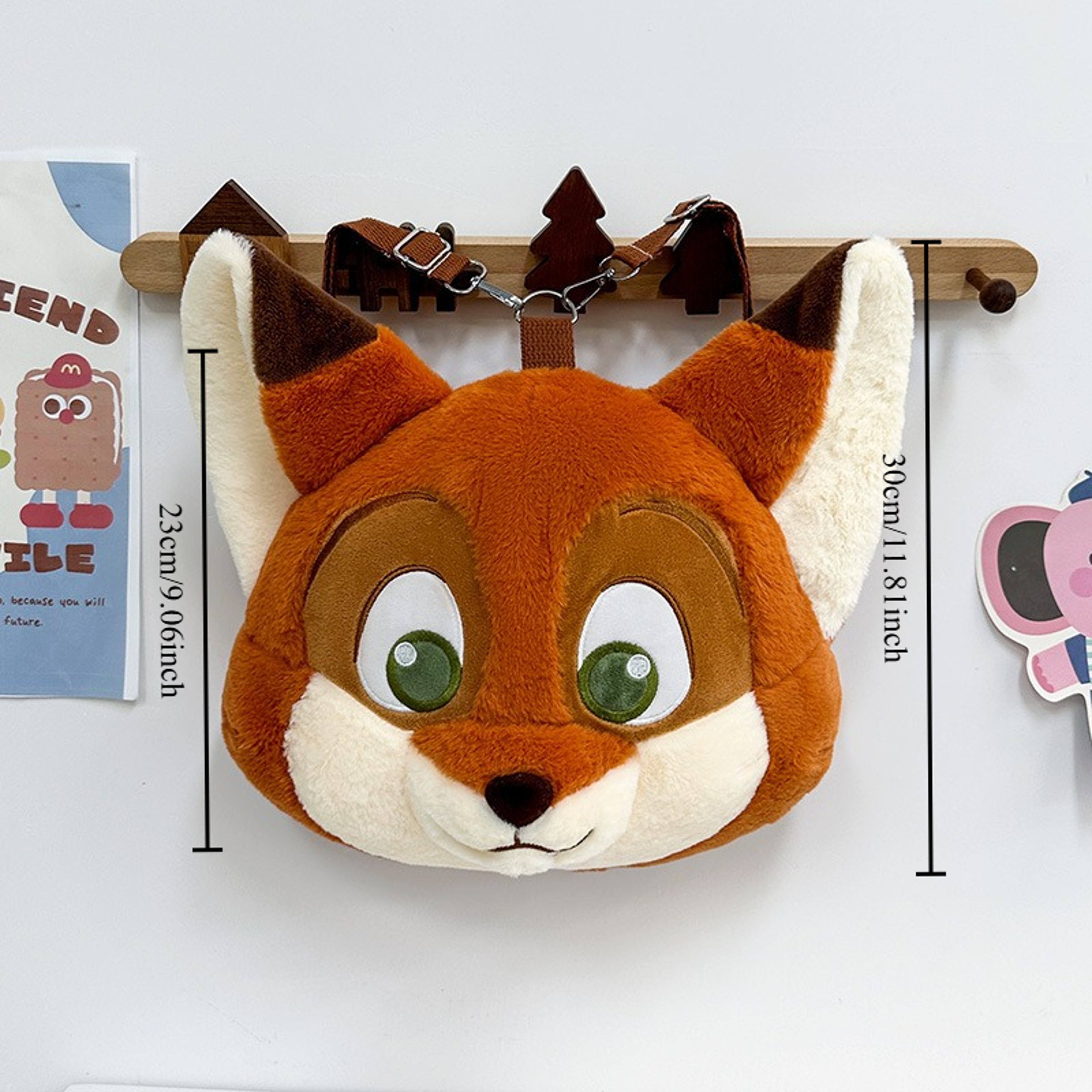 Cute Fox Plush Backpack Bunny Fashion Plushie Knapsack Animal Sling Bag For Kids Versatile Gift For 5